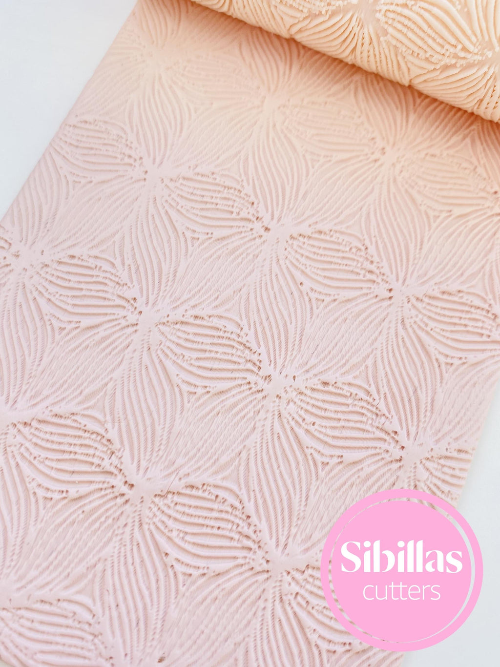 Floral clay texture roller: Flower embossing clay stamp