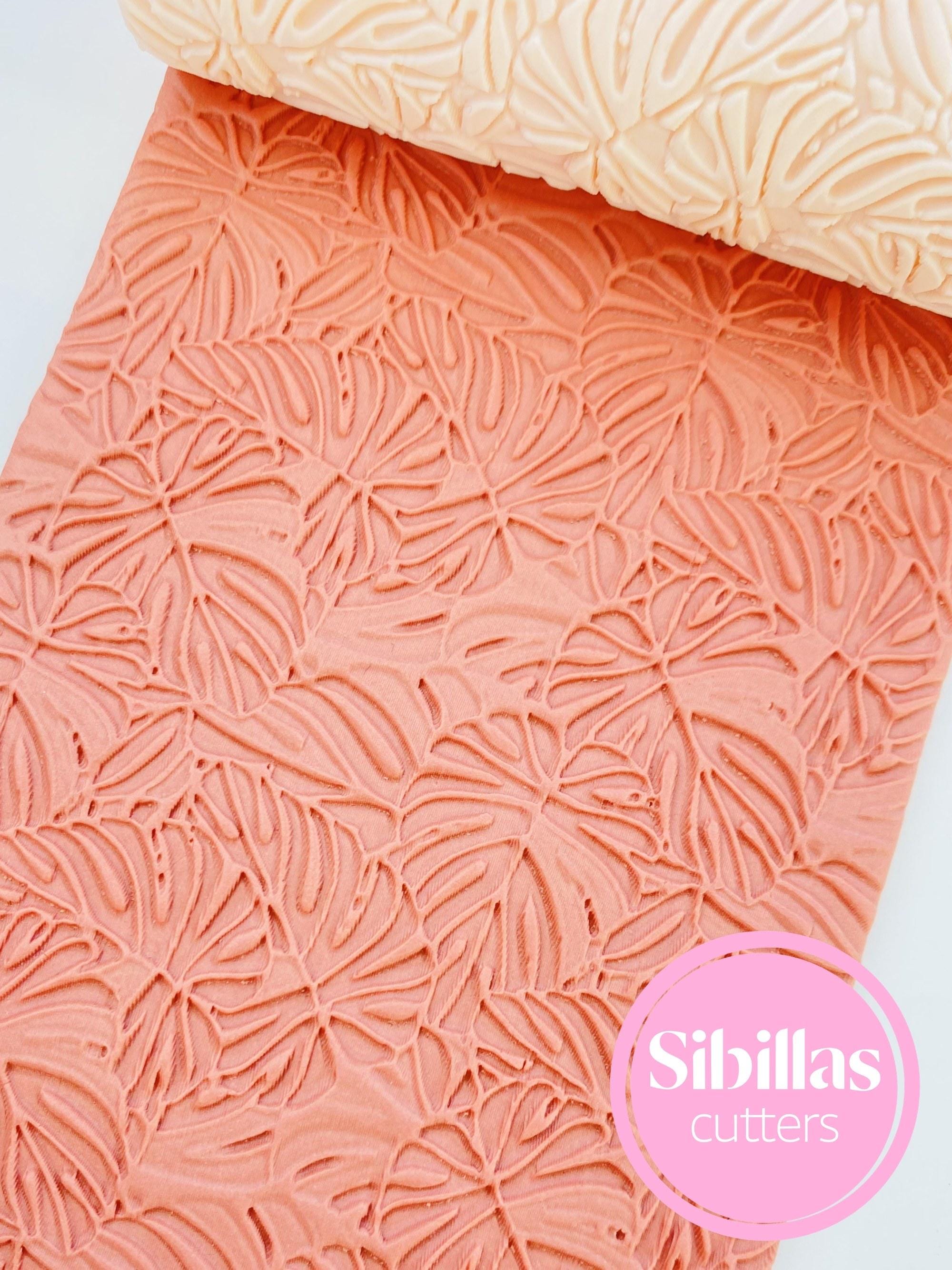 Leaf texture roller: Monstera leaves clay stamp for polymer clay