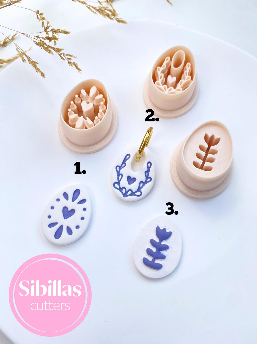 Folk Art Easter Clay Cutters: Easter egg polymer clay earring supply
