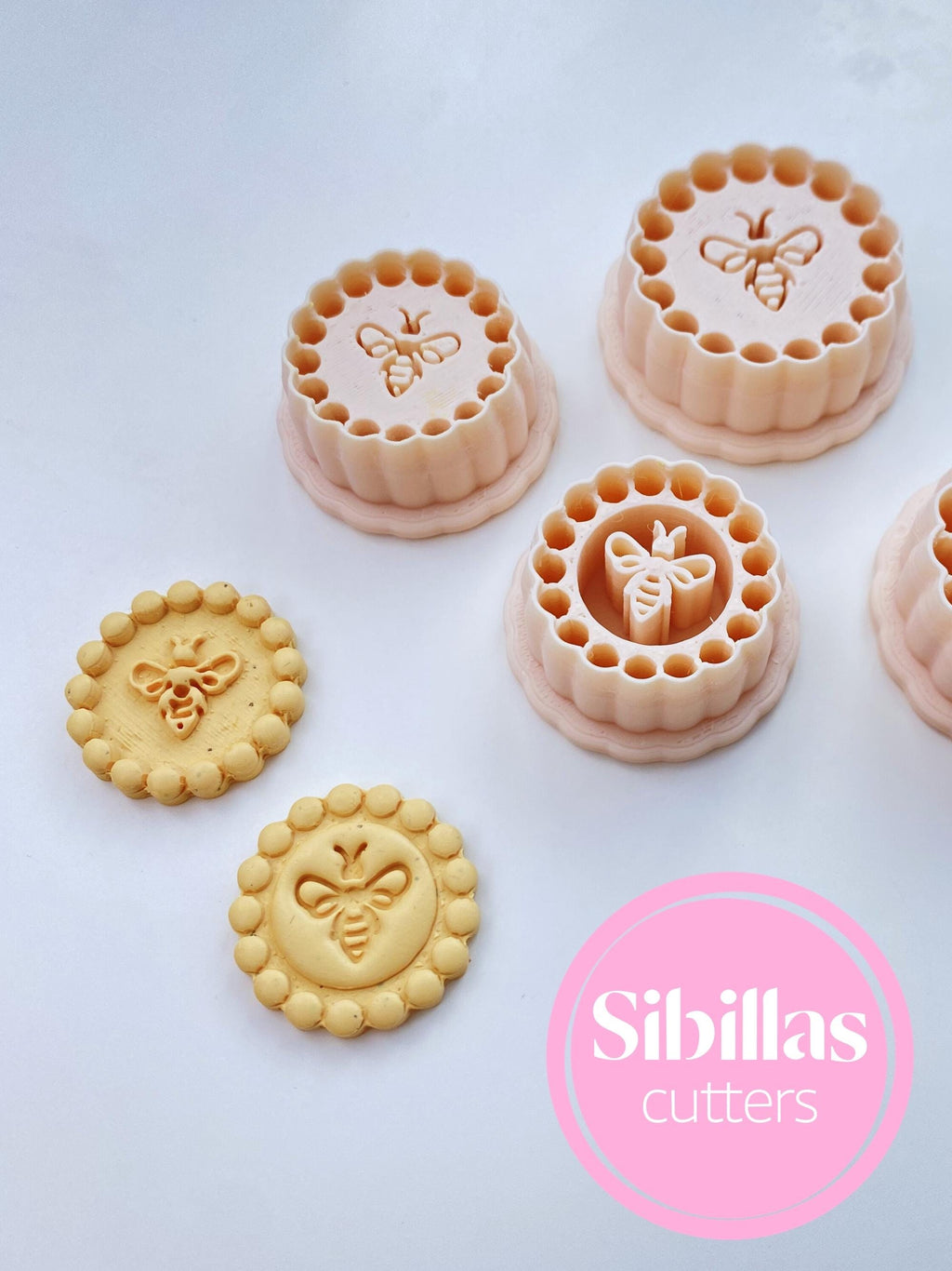 Bee clay cutters: Spring polymer clay earring supply