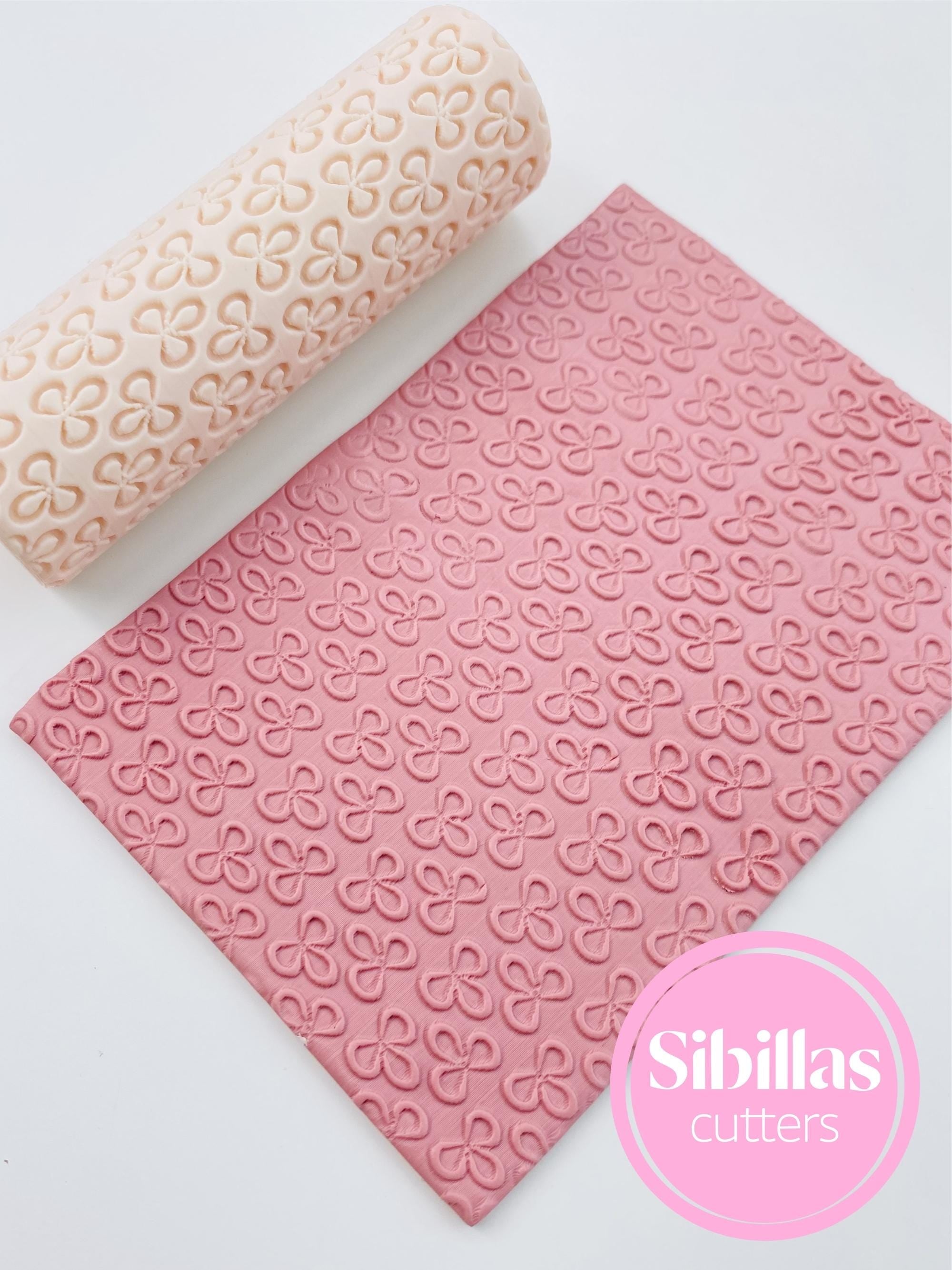 Floral clay texture roller: clover stamp polymer clay
