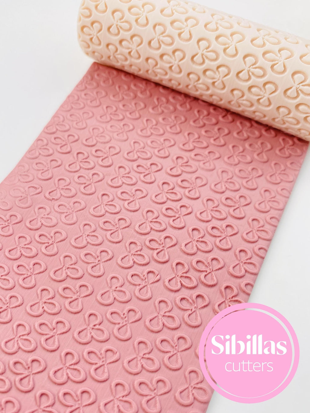 Floral clay texture roller: clover stamp polymer clay