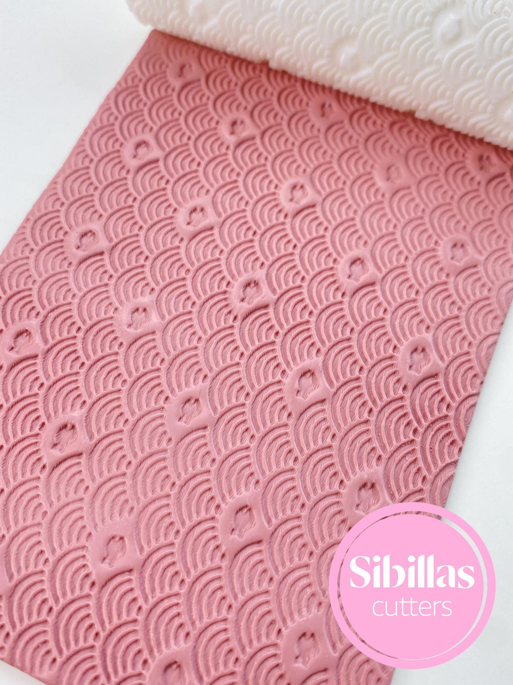 Boho fish texture roller: texture roll polymer clay (80mm x 25mm)