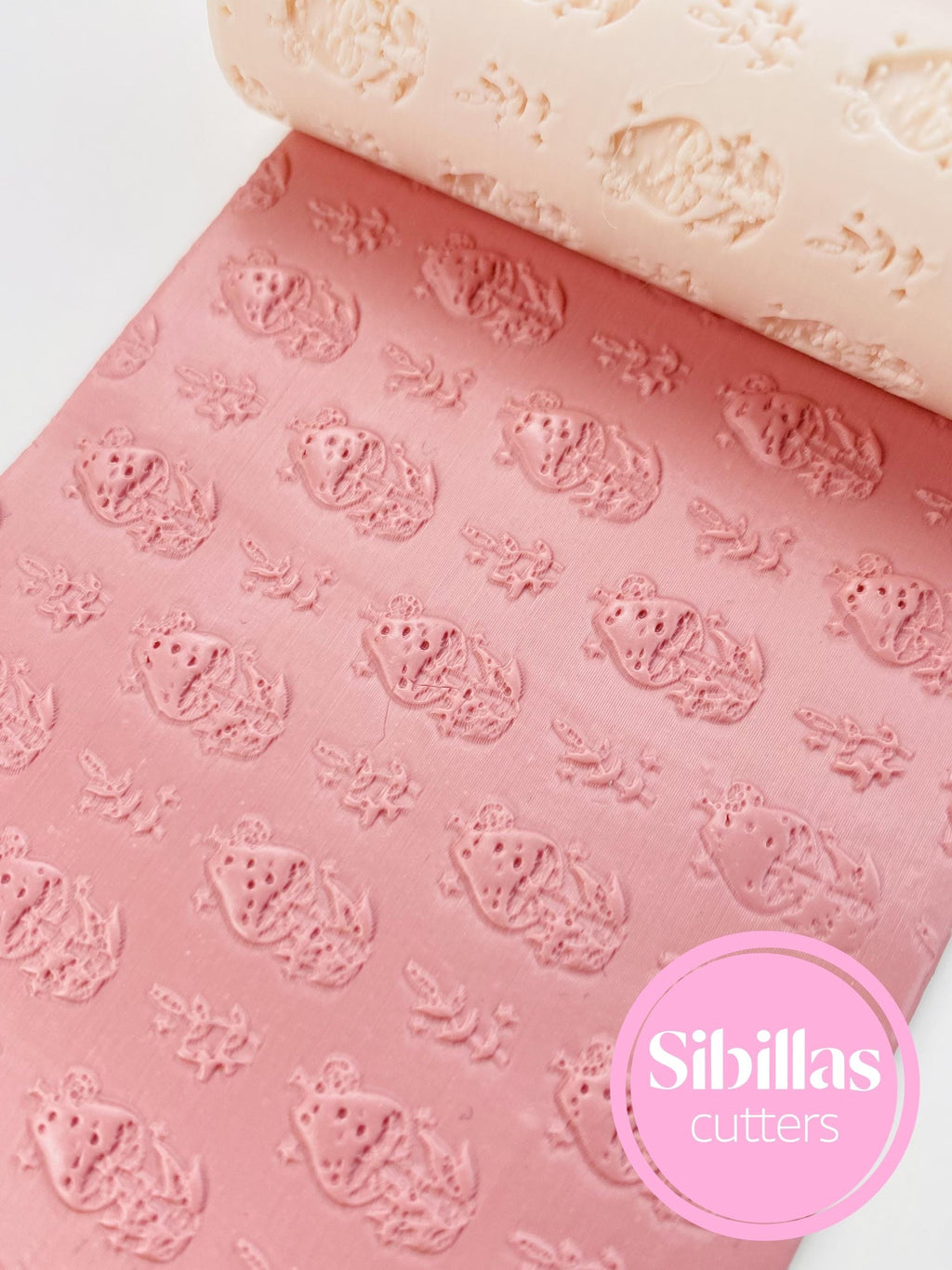 Mushroom texture roller: Fall whimsical clay stamp (80mm x 25mm)