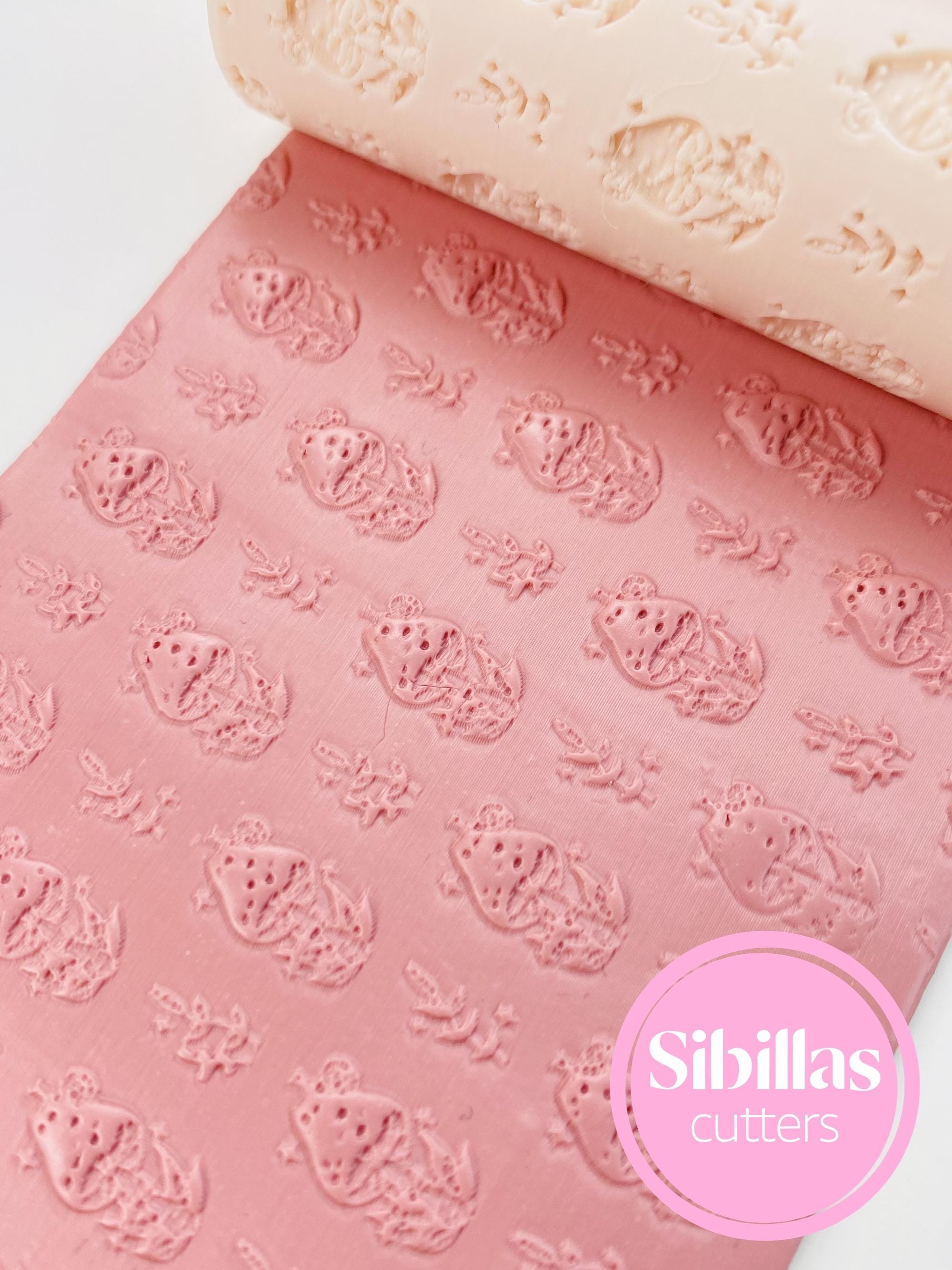 Mushroom texture roller: Fall whimsical clay stamp (80mm x 25mm)