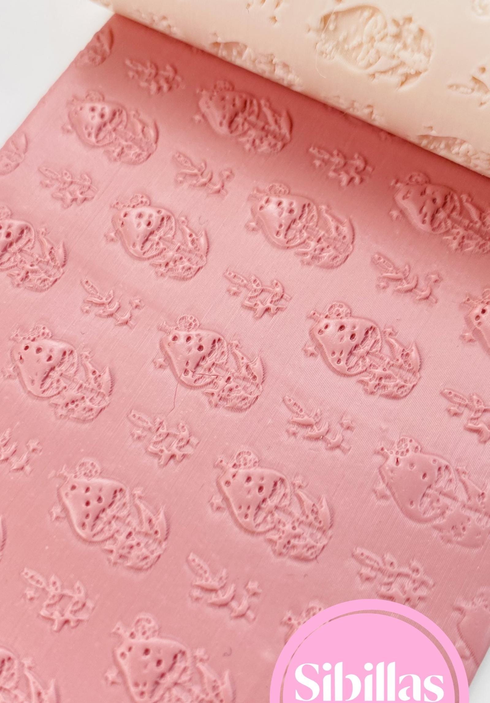 Mushroom texture roller: Fall whimsical clay stamp (80mm x 25mm)