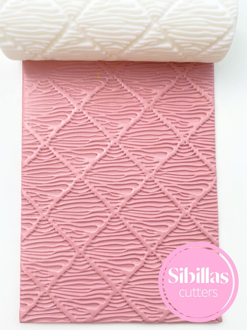 Grid texture roller: Boho clay stamp for polymer clay