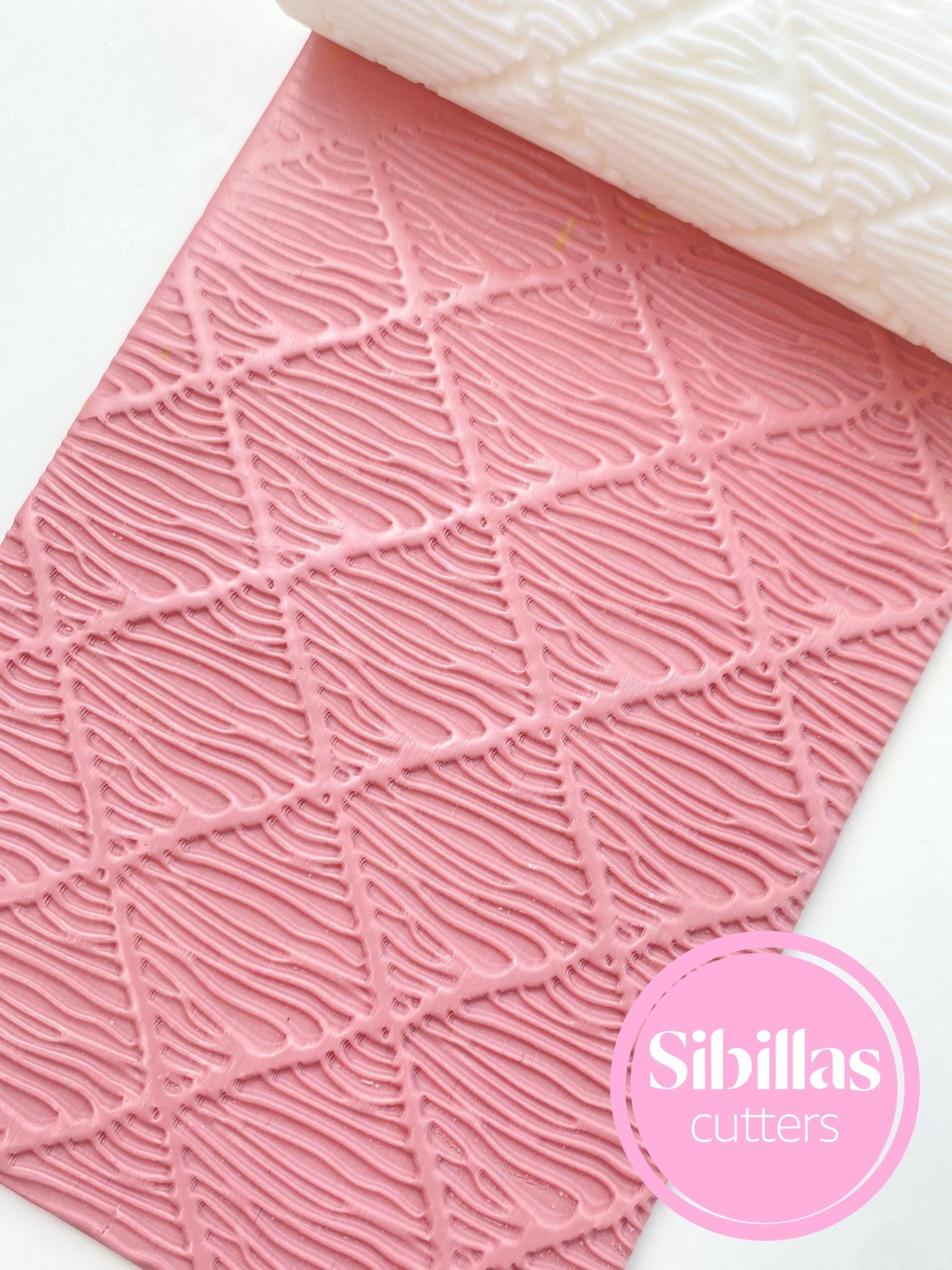 Grid texture roller: Boho clay stamp for polymer clay