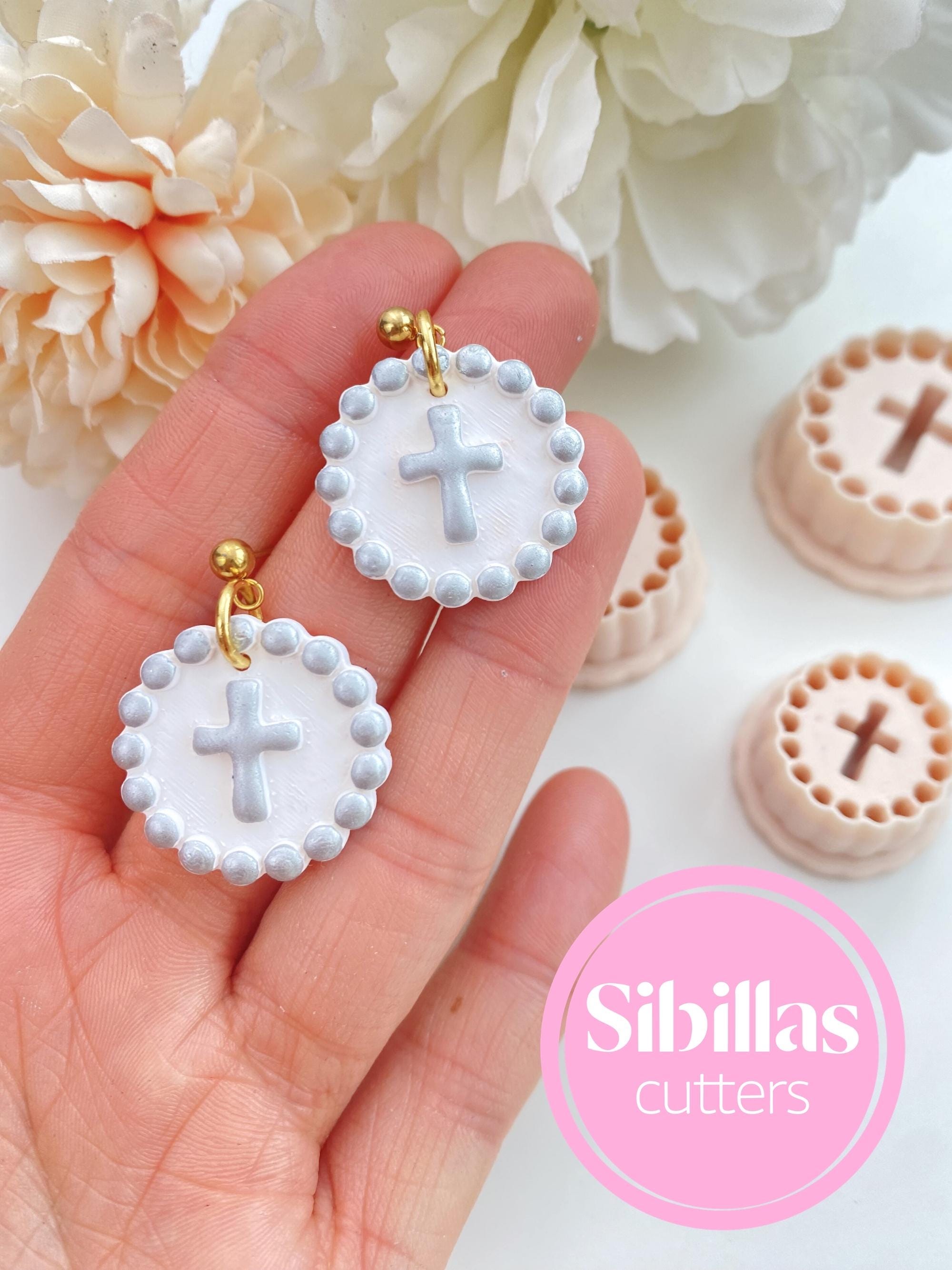Cross clay cutter: christian ornament stamps for clay