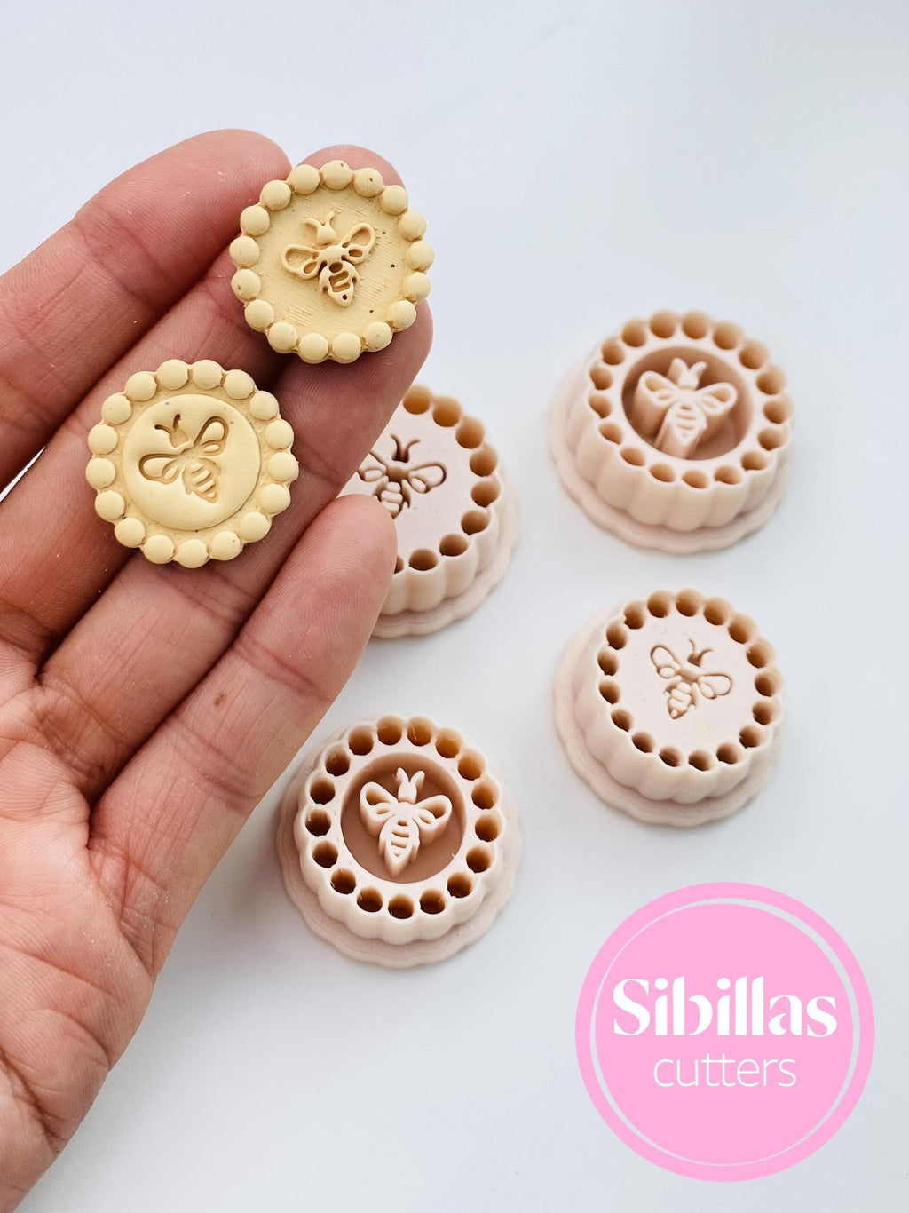 Bee clay cutters: Spring polymer clay earring supply