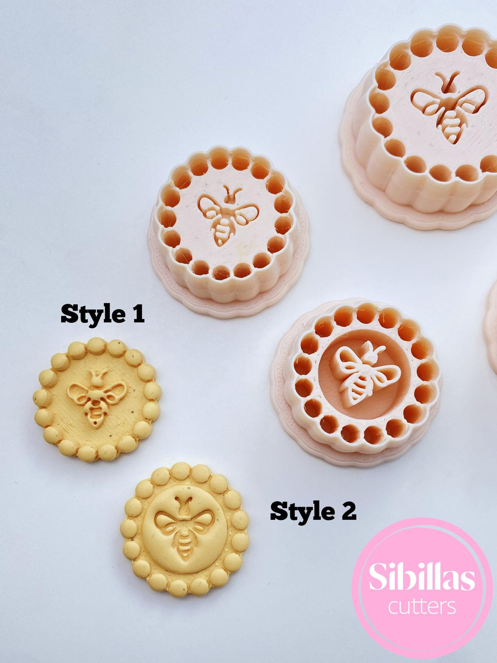 Bee clay cutters: Spring polymer clay earring supply