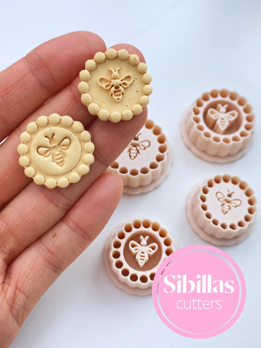 Bee clay cutters: Spring polymer clay earring supply