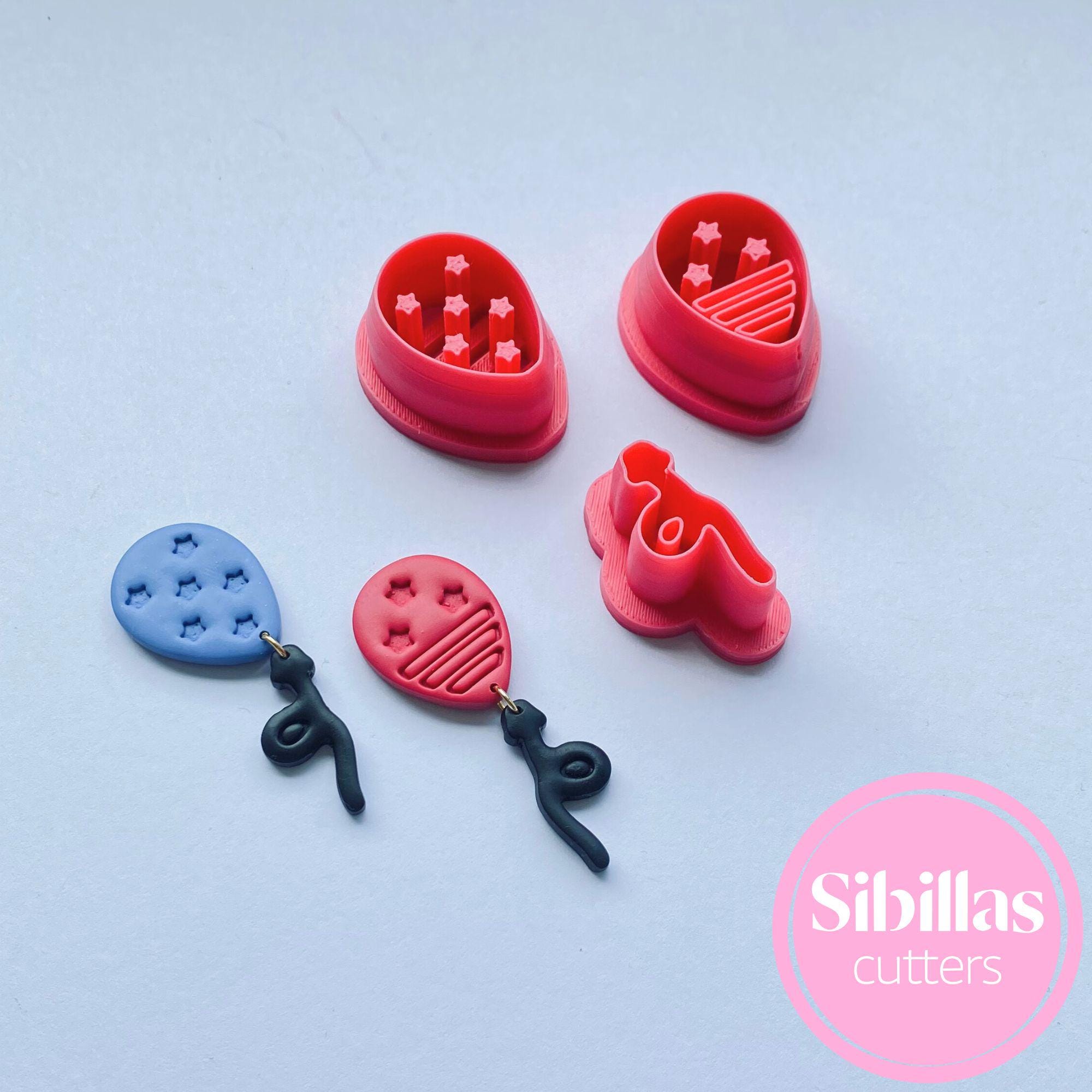 Fourth of July balloon clay cutter set for polymer clay jewelry and festive crafts