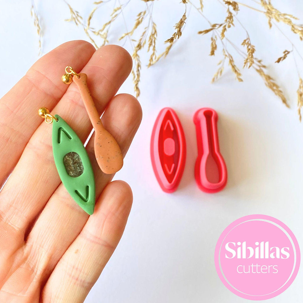 Kayak polymer clay cutter set for boho earrings, charms, and DIY jewelry projects