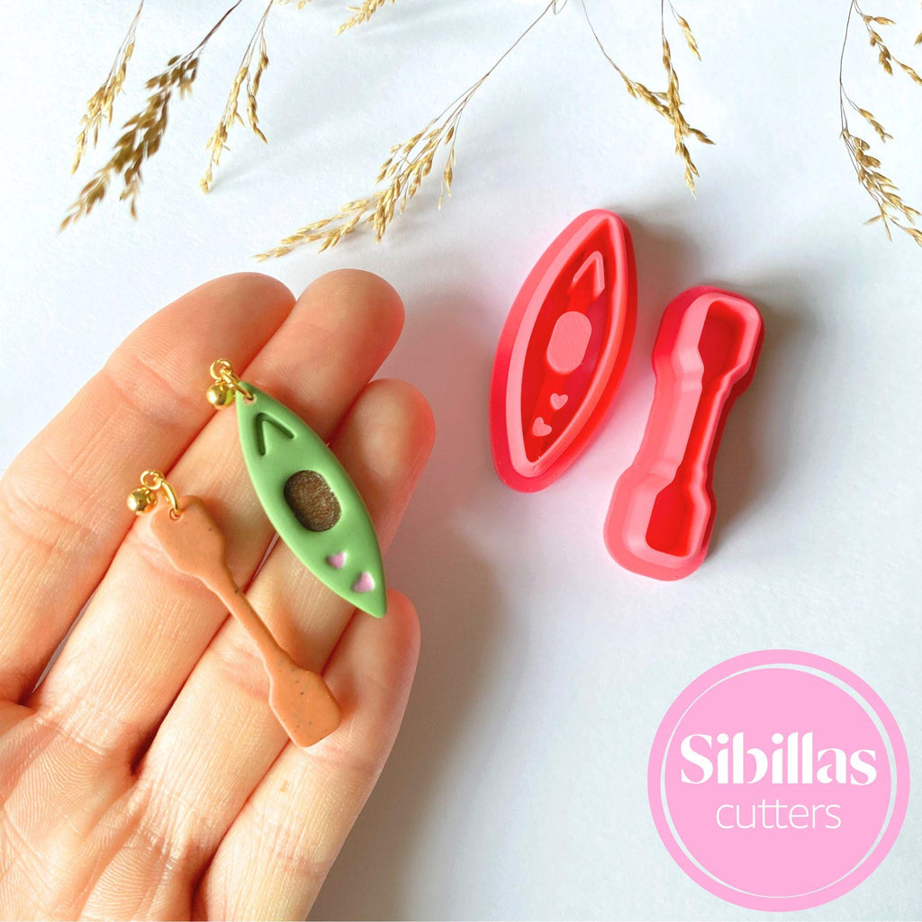 Kayak polymer clay cutter set for boho earrings, charms, and DIY jewelry projects