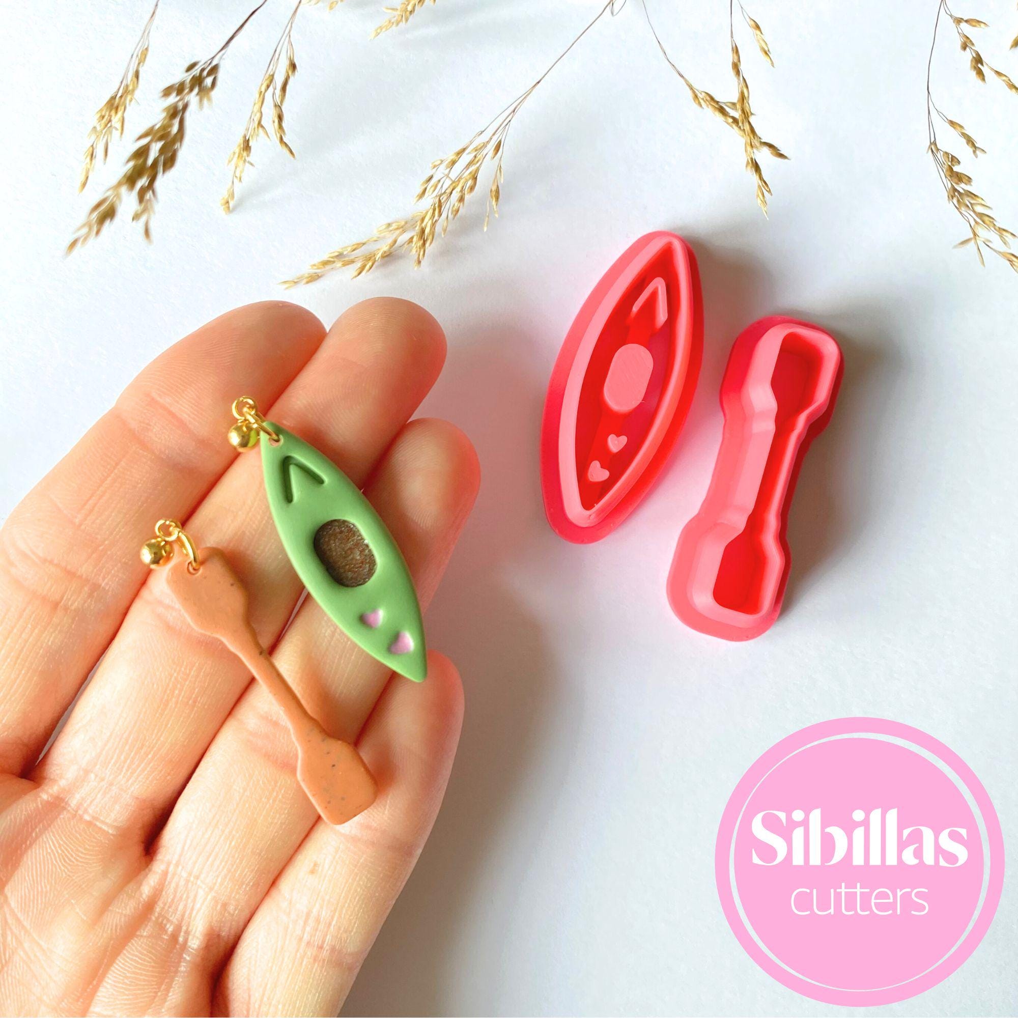 Kayak polymer clay cutter set for boho earrings, charms, and DIY jewelry projects