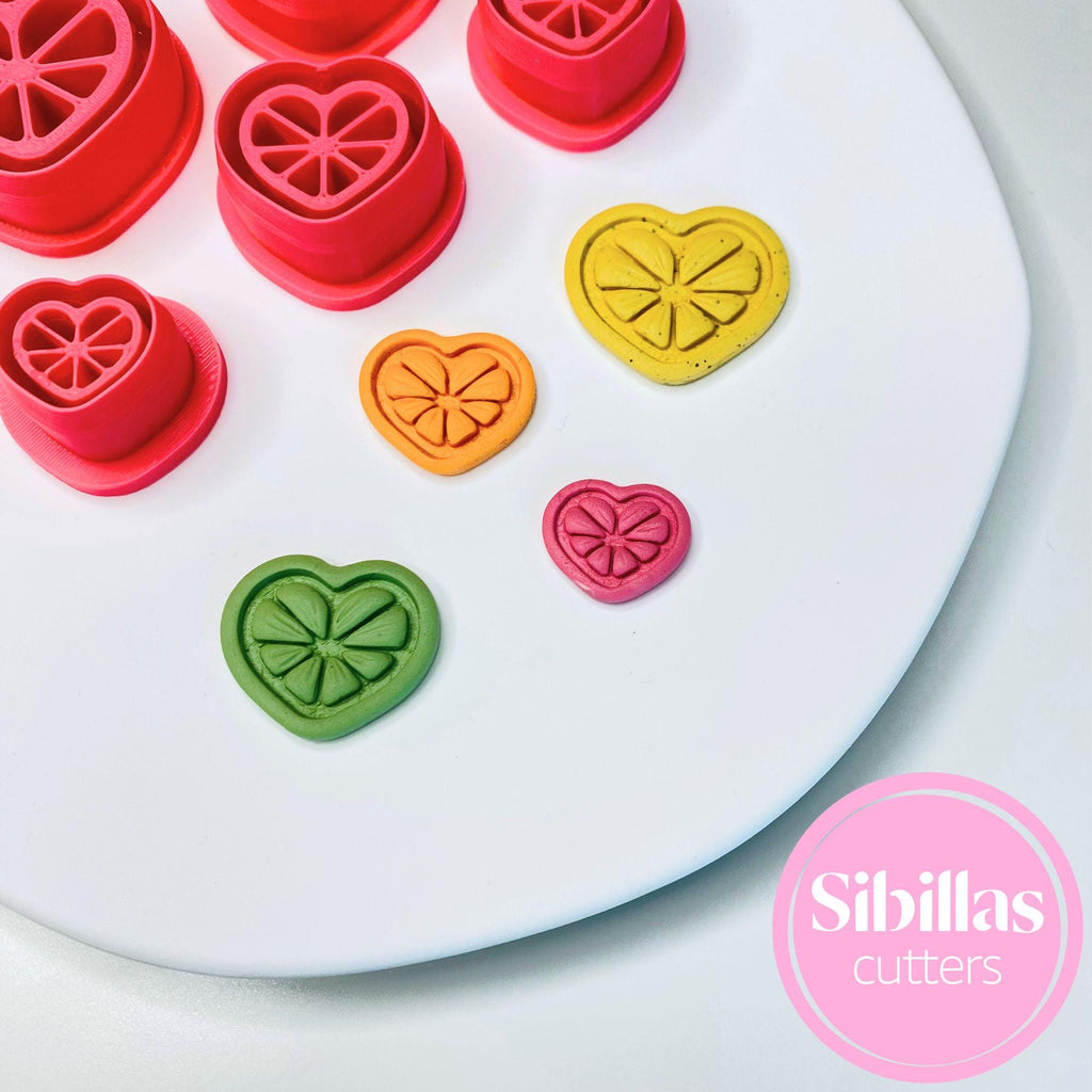DIY crafting tool: heart lemon slice clay cutter for polymer clay, fondant, and small projects