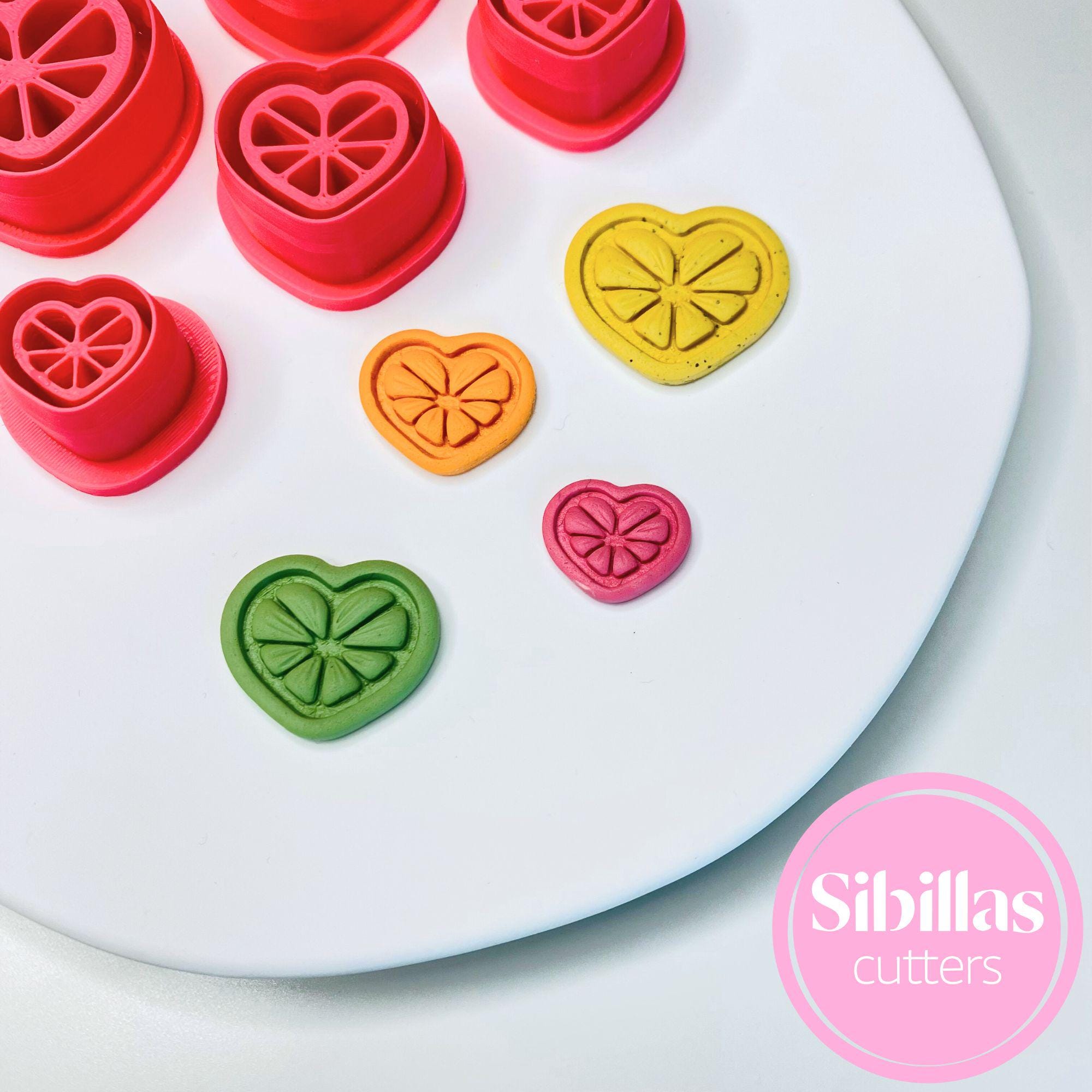 DIY crafting tool: heart lemon slice clay cutter for polymer clay, fondant, and small projects