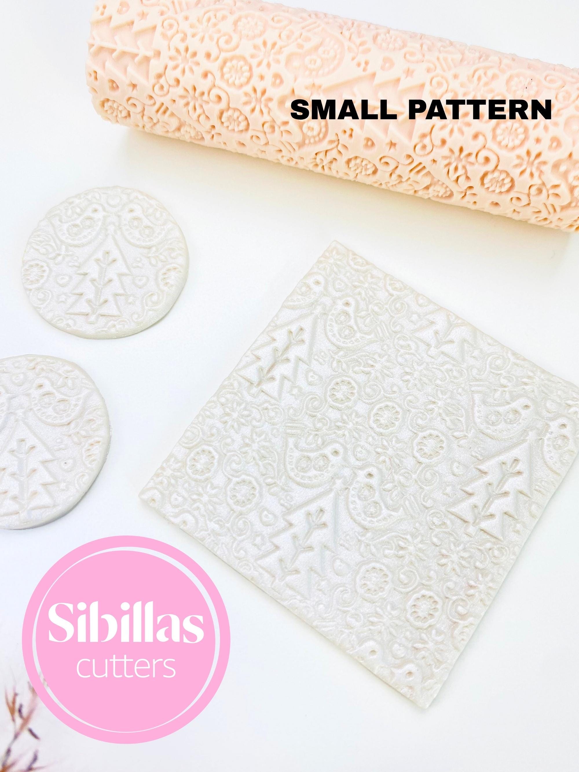 Nordic holiday pattern clay embossing roller for polymer clay earrings and charms