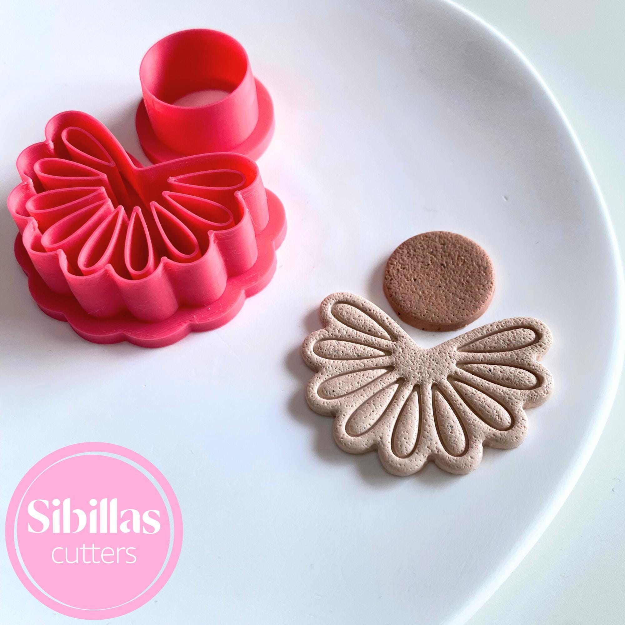 Polymer clay cutter featuring boho embossed pattern for unique abstract jewelry