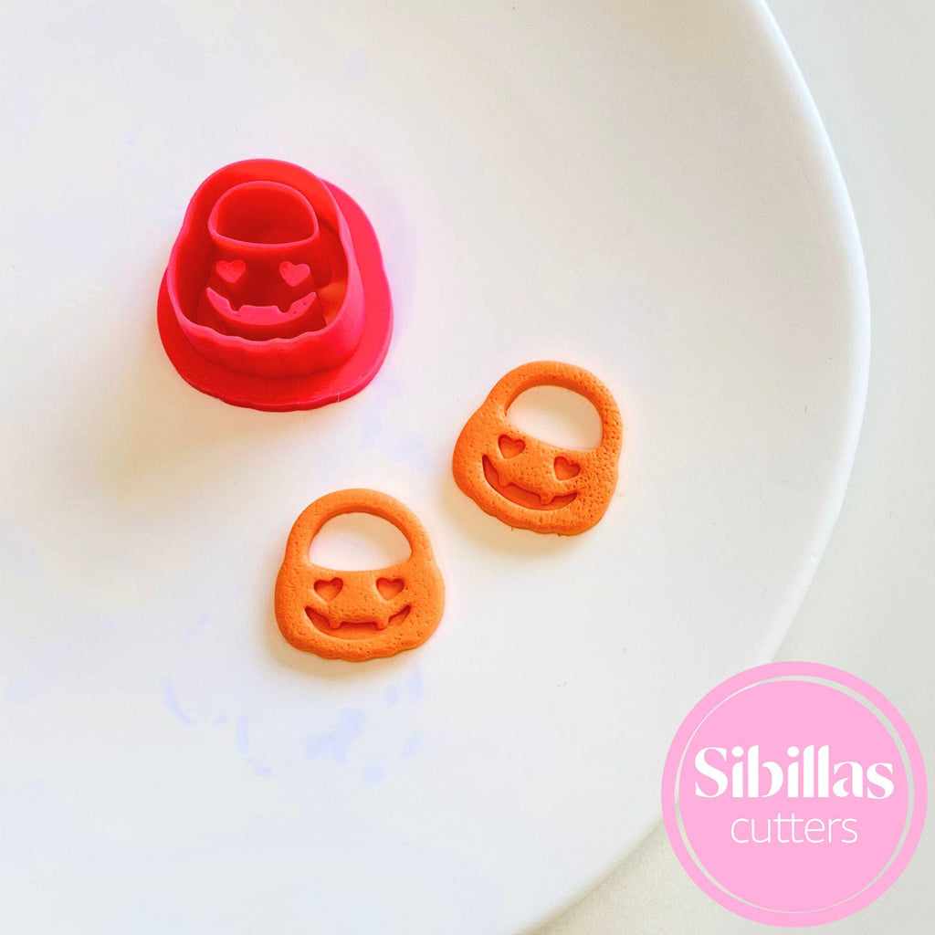 Pumpkin basket polymer clay cutter for Halloween earrings, charms, and spooky crafts