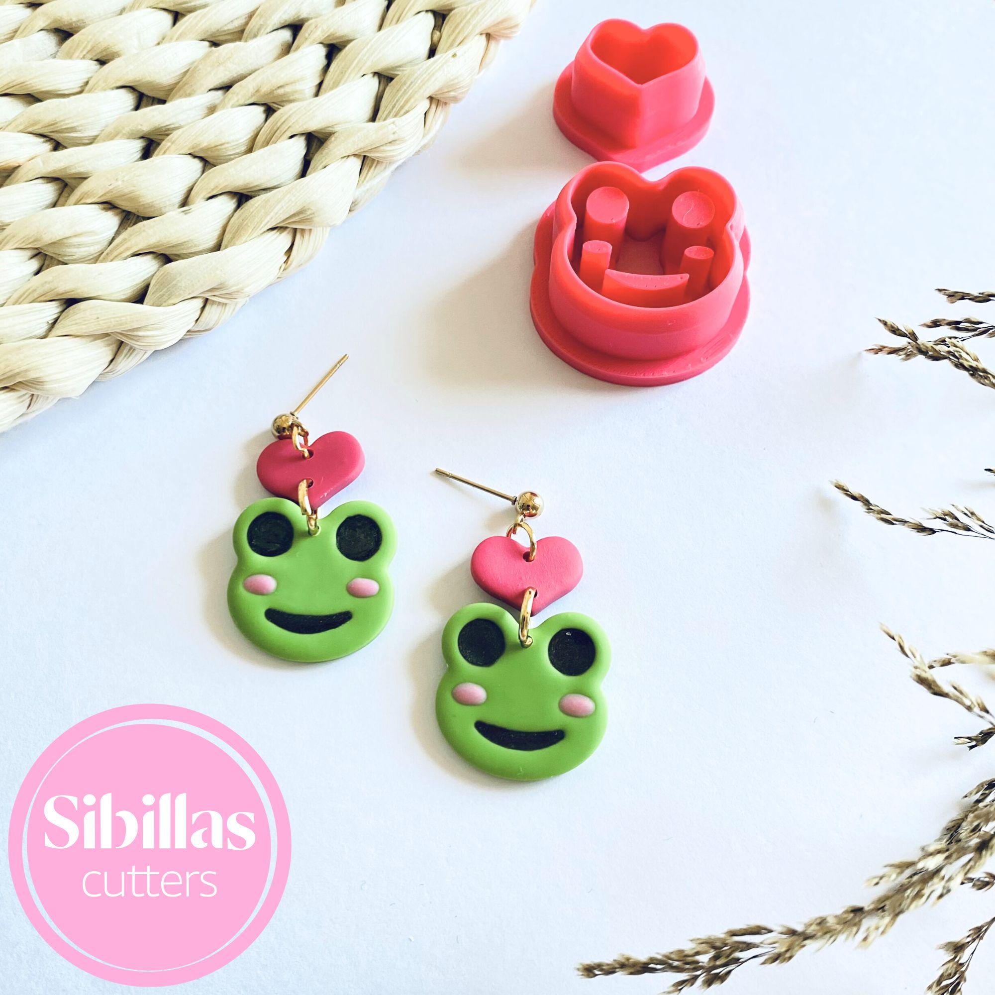 DIY crafting tool: frog and heart dangle clay cutters for polymer clay, fondant, and creative projects