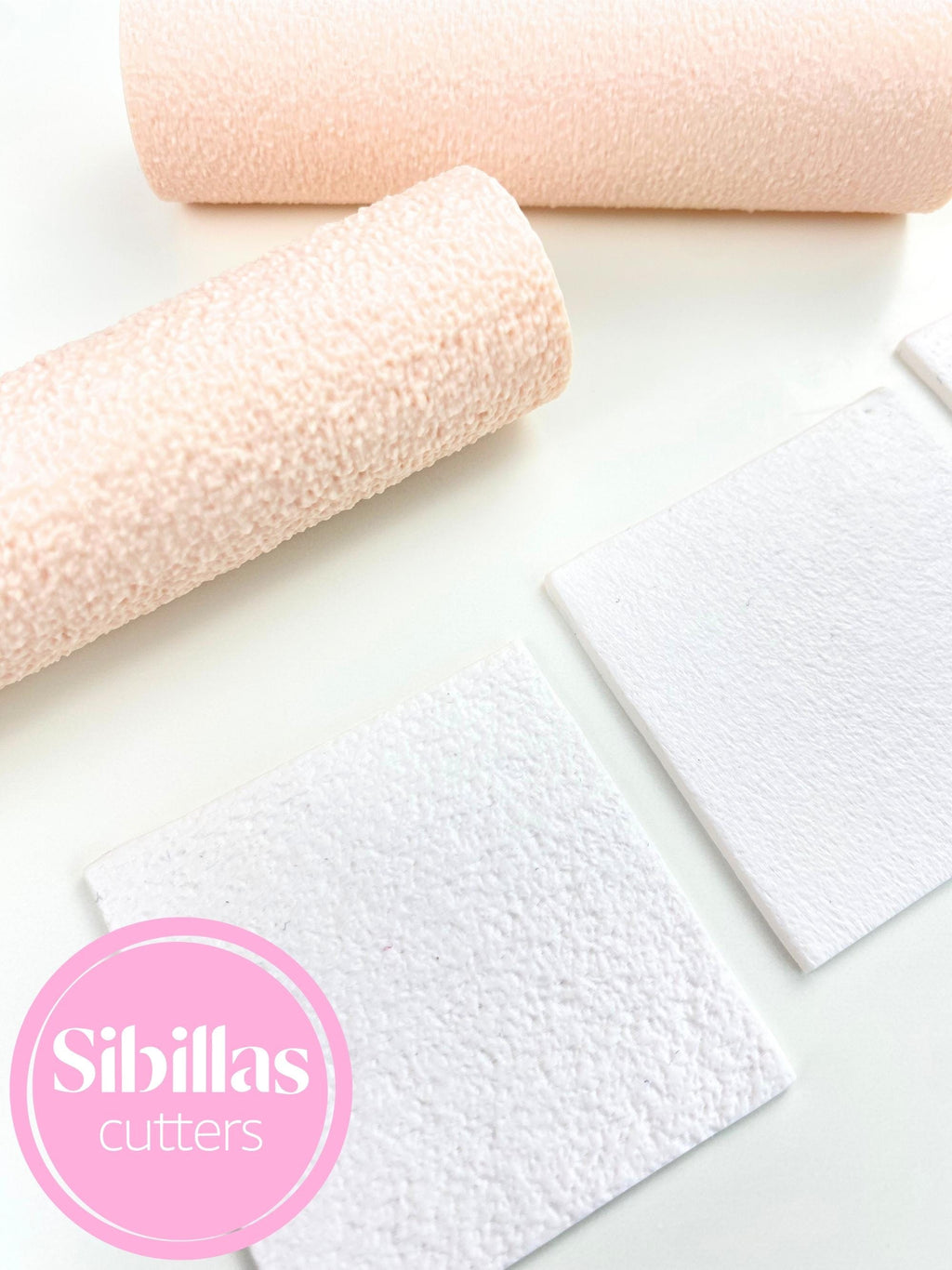 Sandpaper texture roller for polymer clay with rough surface embossing pattern