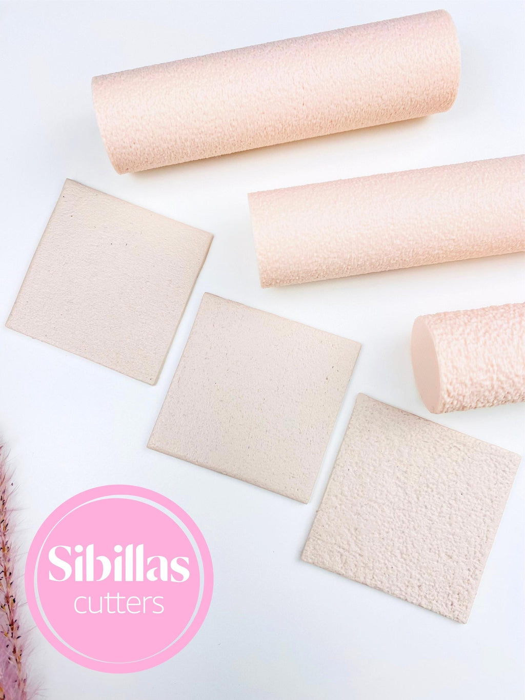 Sandpaper texture roller for polymer clay with rough surface embossing pattern