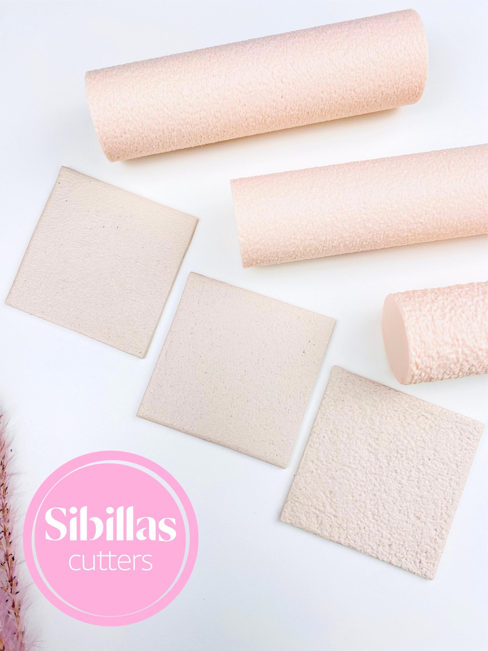 Sandpaper texture roller for polymer clay with rough surface embossing pattern