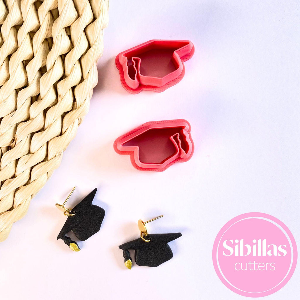 Polymer clay cutter in graduation cap design for handmade graduation crafts