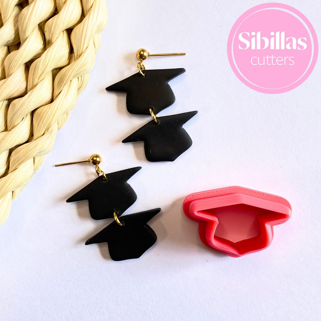 Polymer clay and fondant cutter in graduation cap design for party crafts
