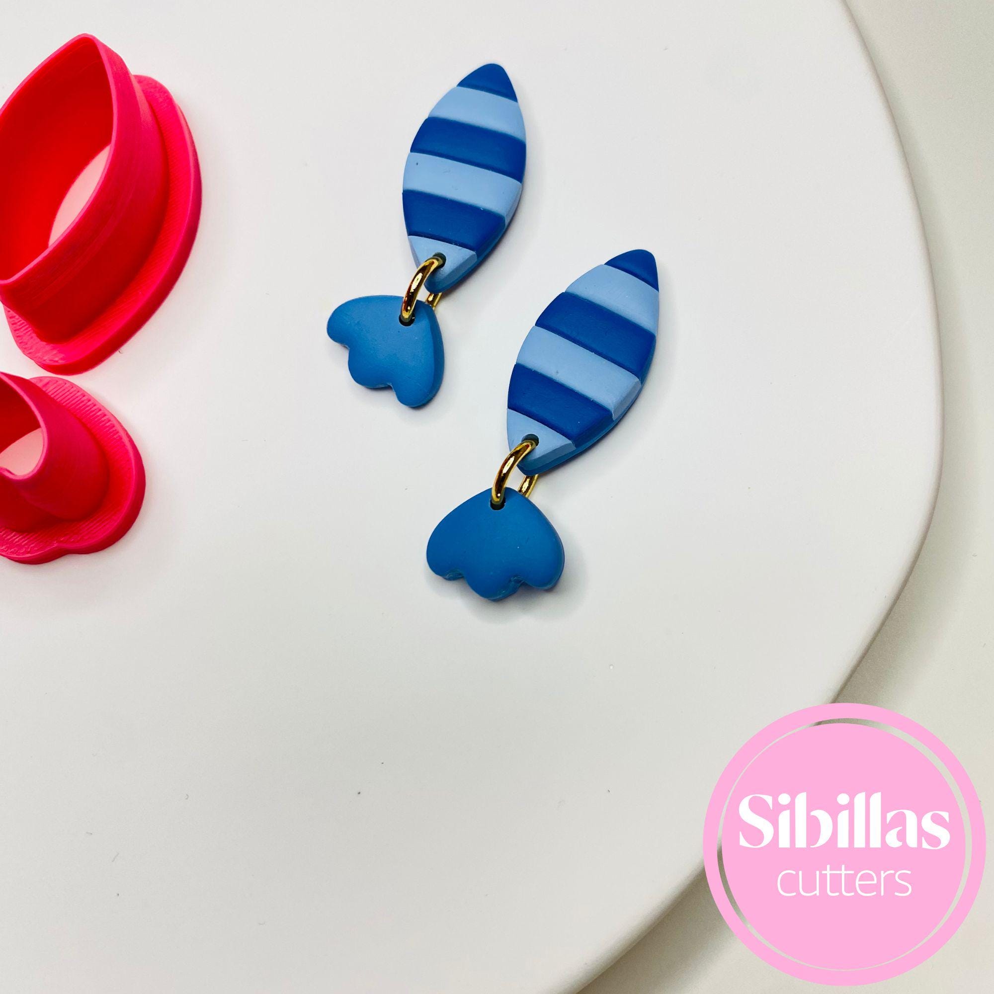 Fish design clay cutter for creating nautical polymer clay jewelry and decorations