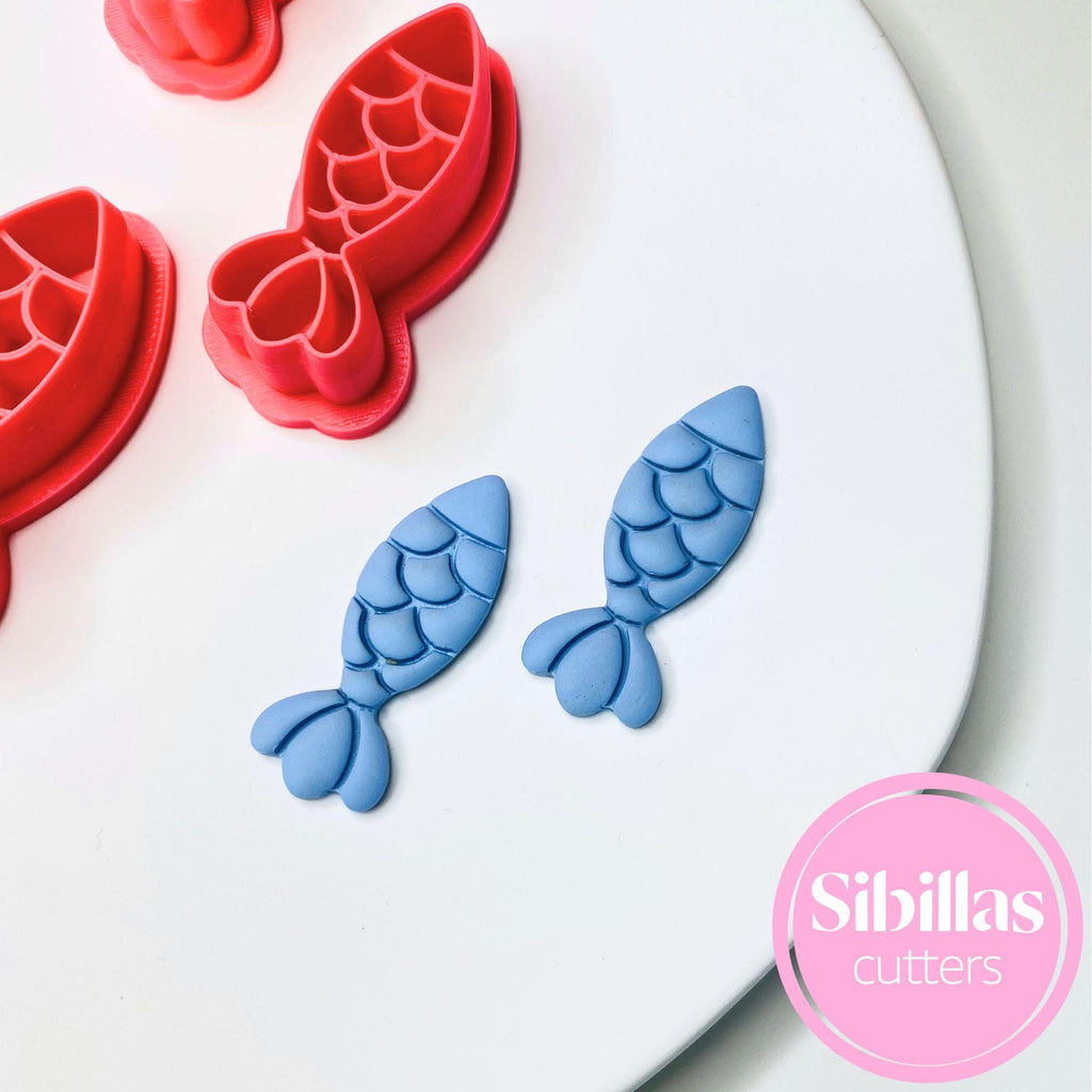 Fish design clay cutter for creating nautical polymer clay jewelry and decorations