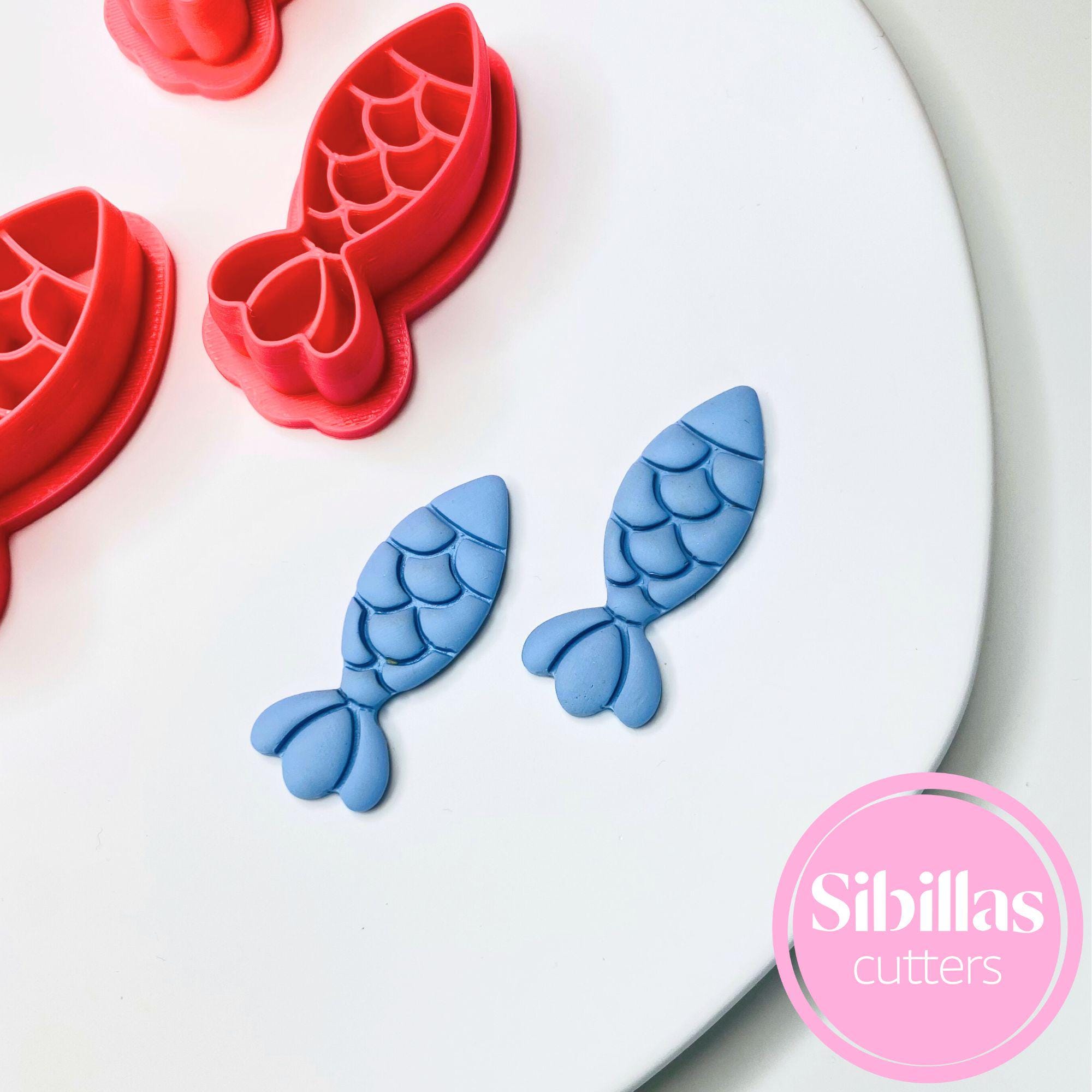 Fish design clay cutter for creating nautical polymer clay jewelry and decorations