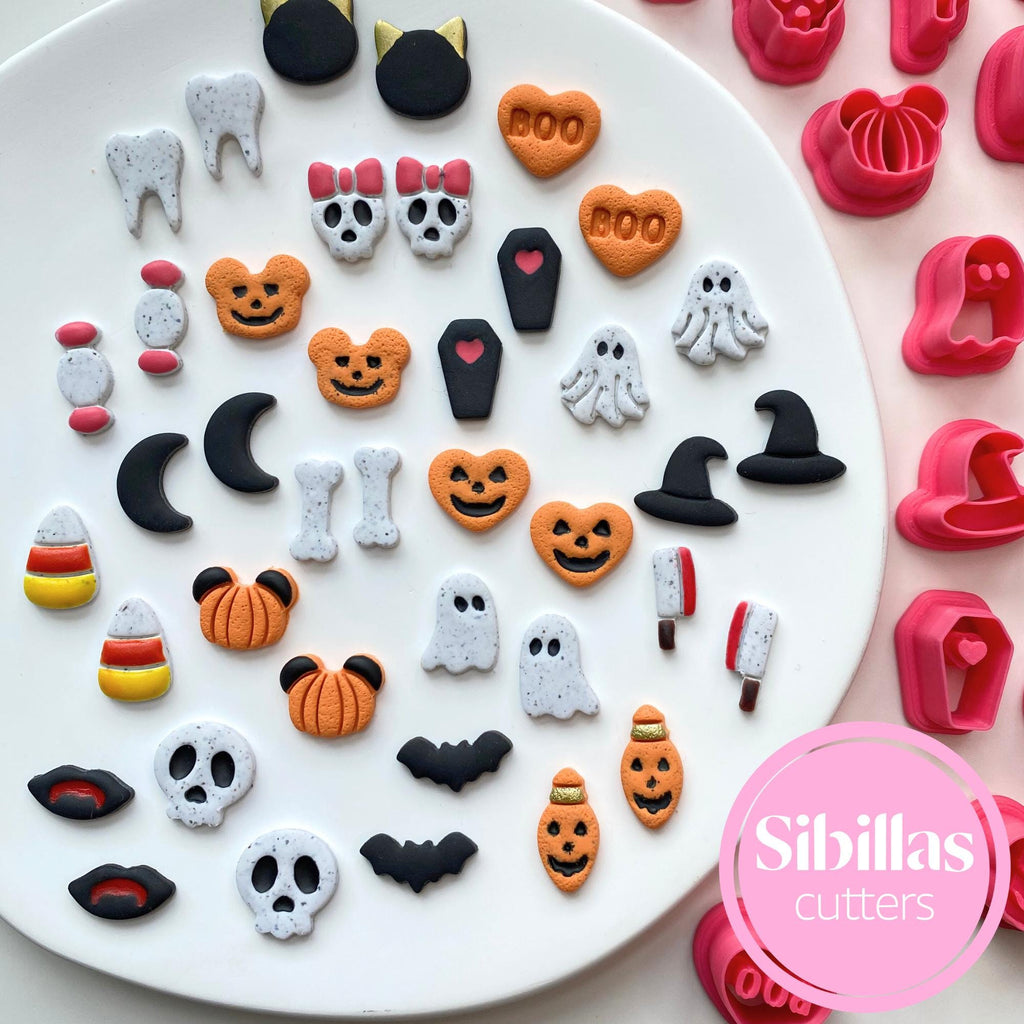 mini Halloween polymer clay figures suitable for jewelry making