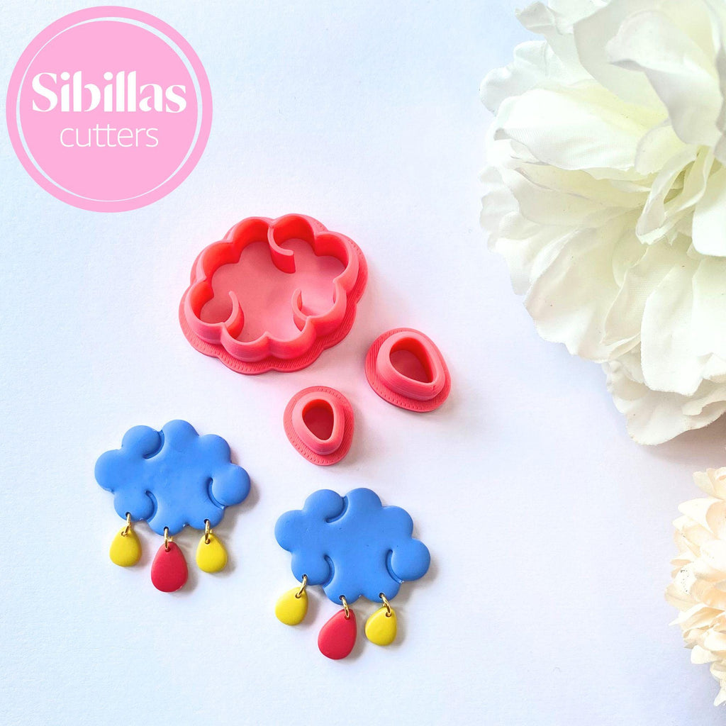 Cloud-shaped clay cutter set for polymer clay, fondant, and handmade designs