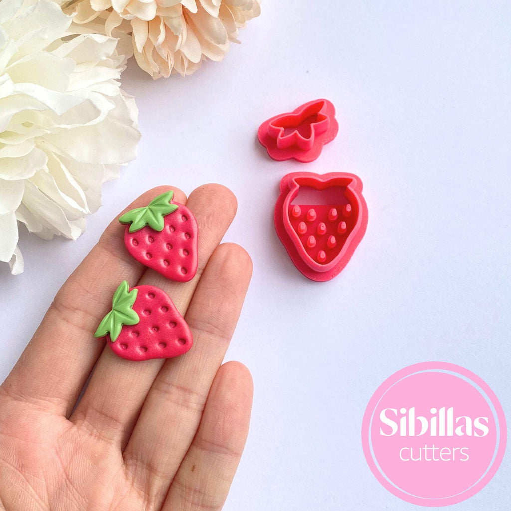 DIY crafting tool: strawberry clay cutter for polymer clay, fondant, and small projects