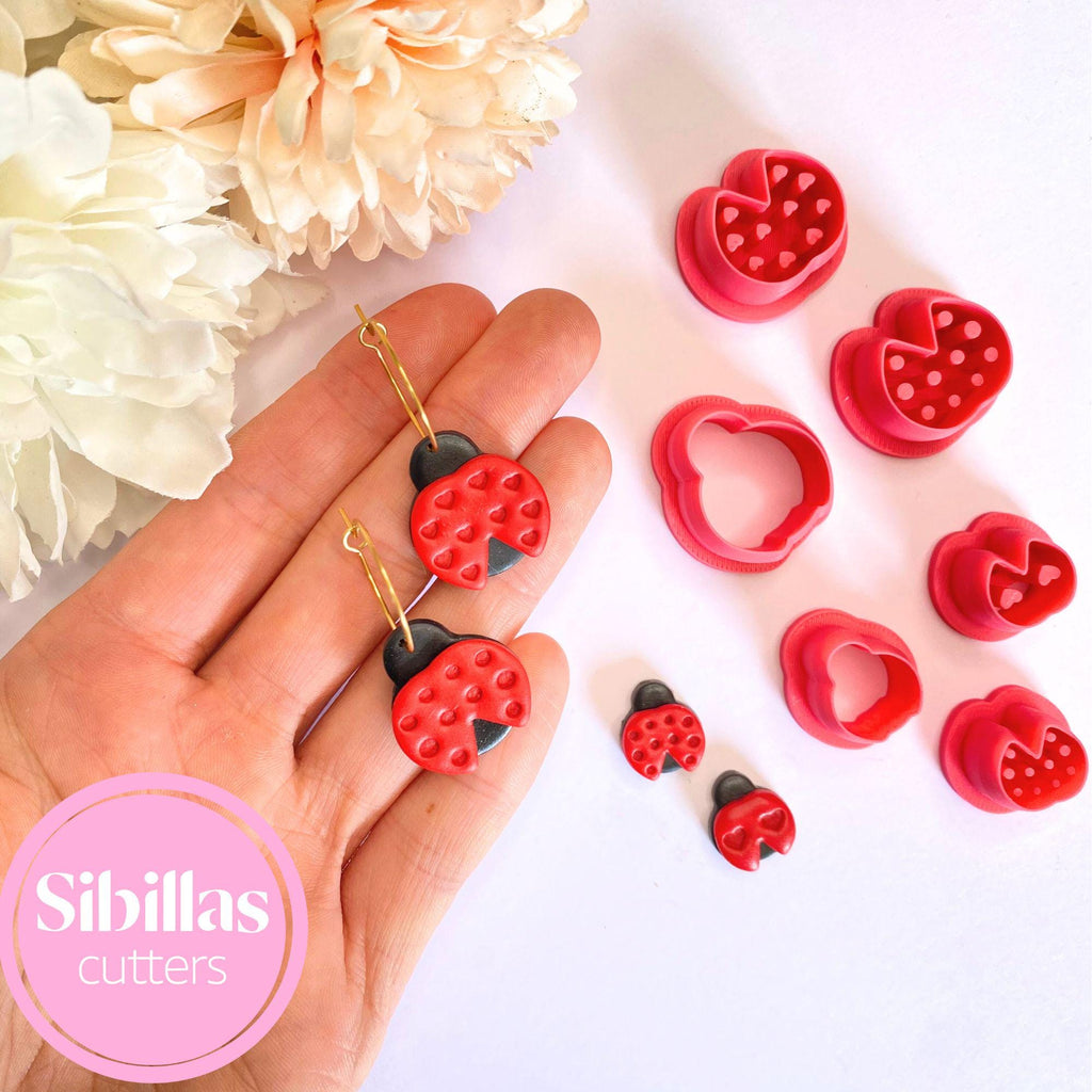 DIY crafting tool: ladybug clay cutter for polymer clay and fondant projects"