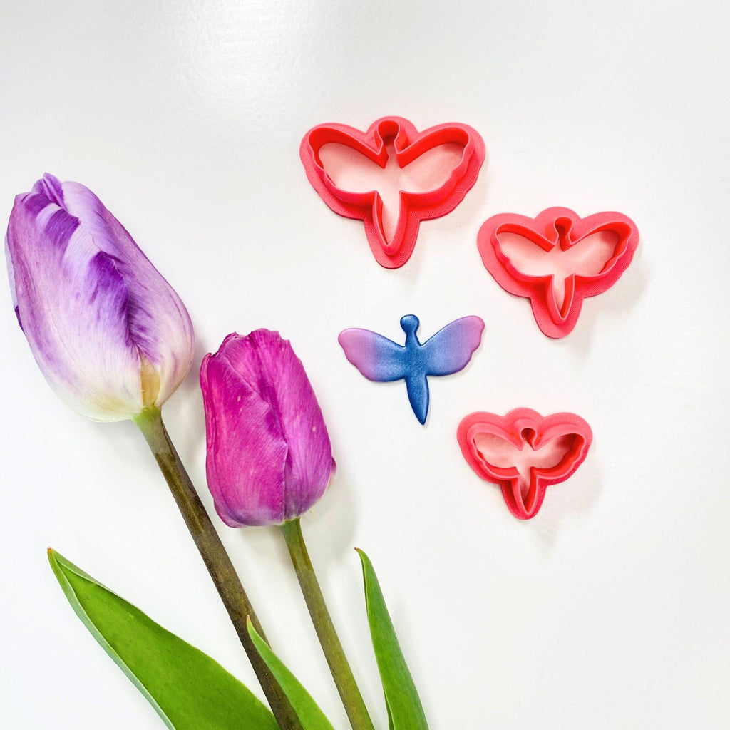 Polymer clay and fondant cutter in dragonfly shape for handmade creations