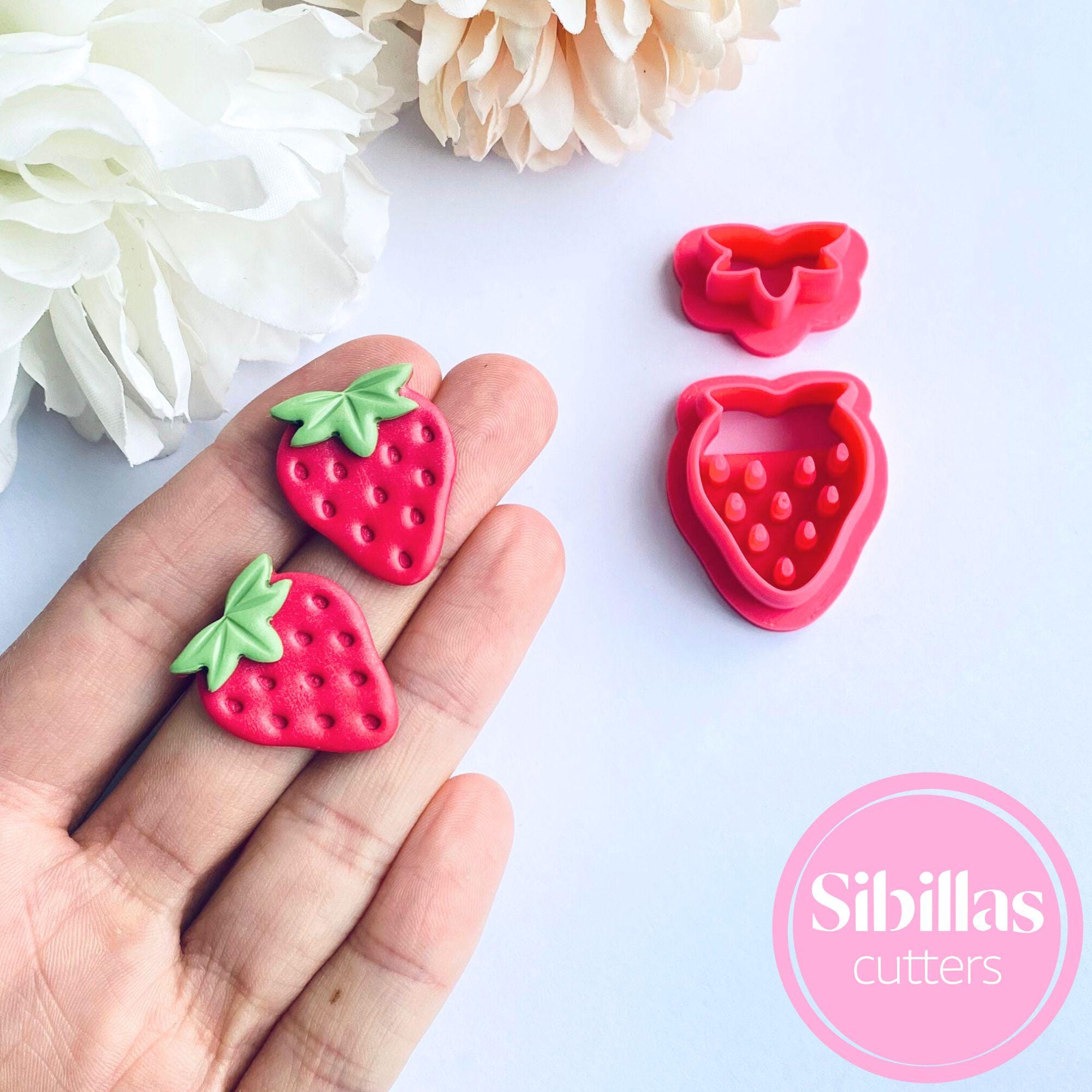 Polymer clay cutter in strawberry shape for cute earrings and decorative crafts