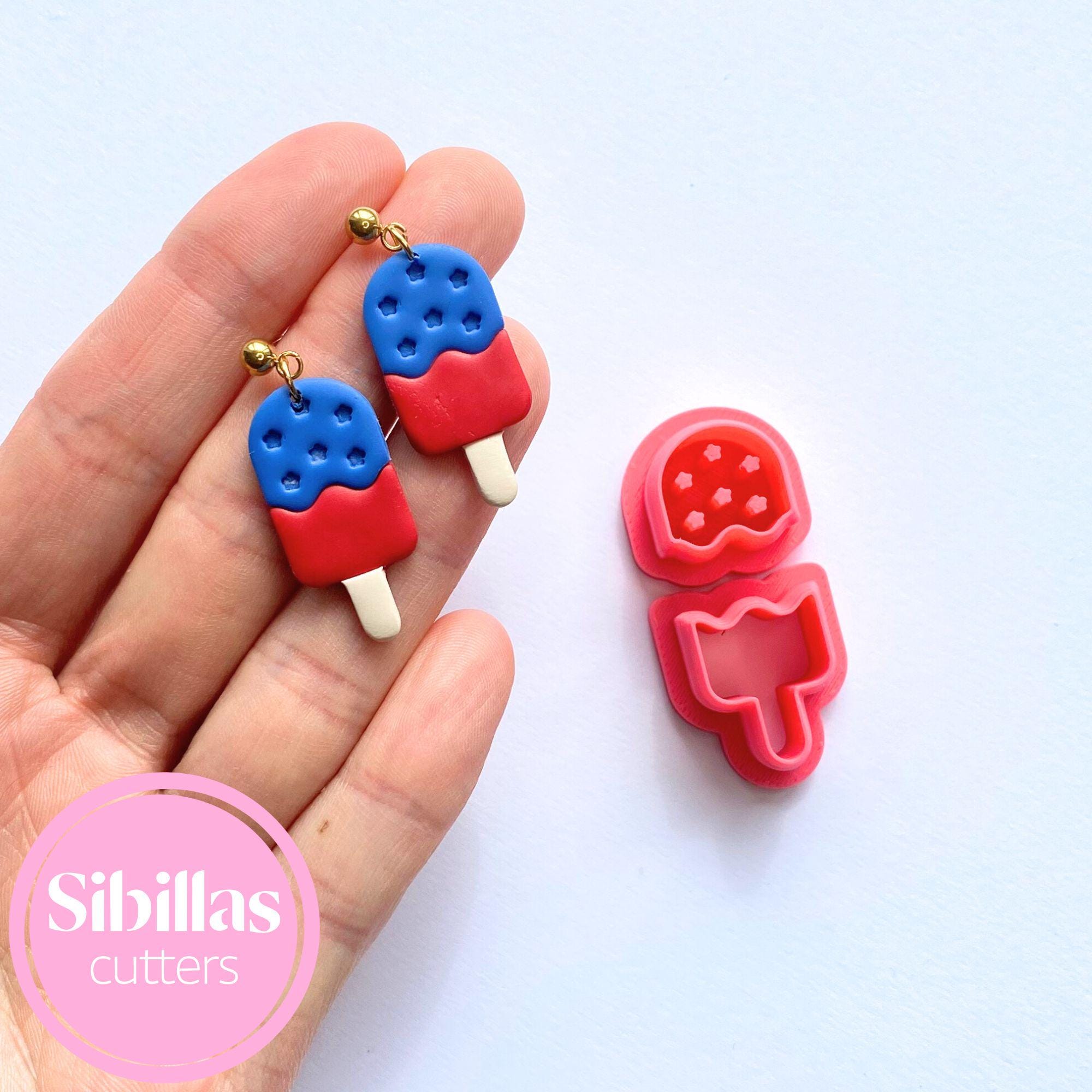 Fourth of July popsicle polymer clay cutter for handmade patriotic designs