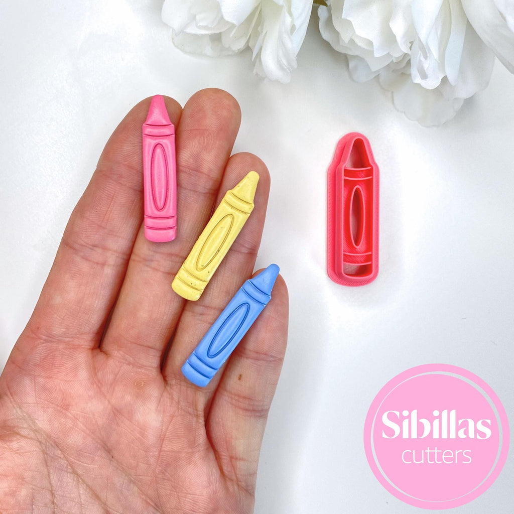 Pencil and crayon clay cutters for DIY teacher earrings and classroom jewelry