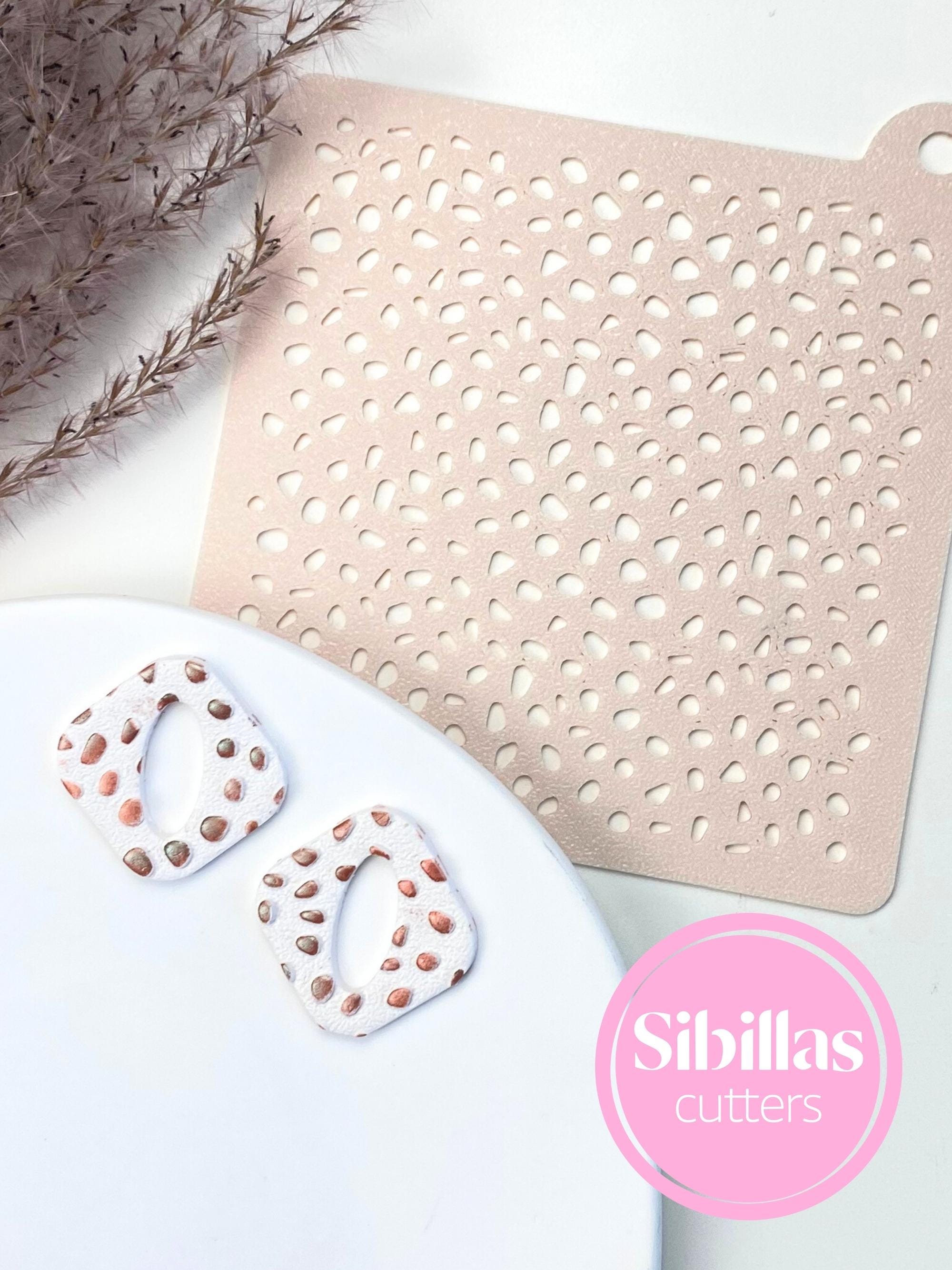 Terrazzo design clay stencil for earrings, charms, and polymer clay projects