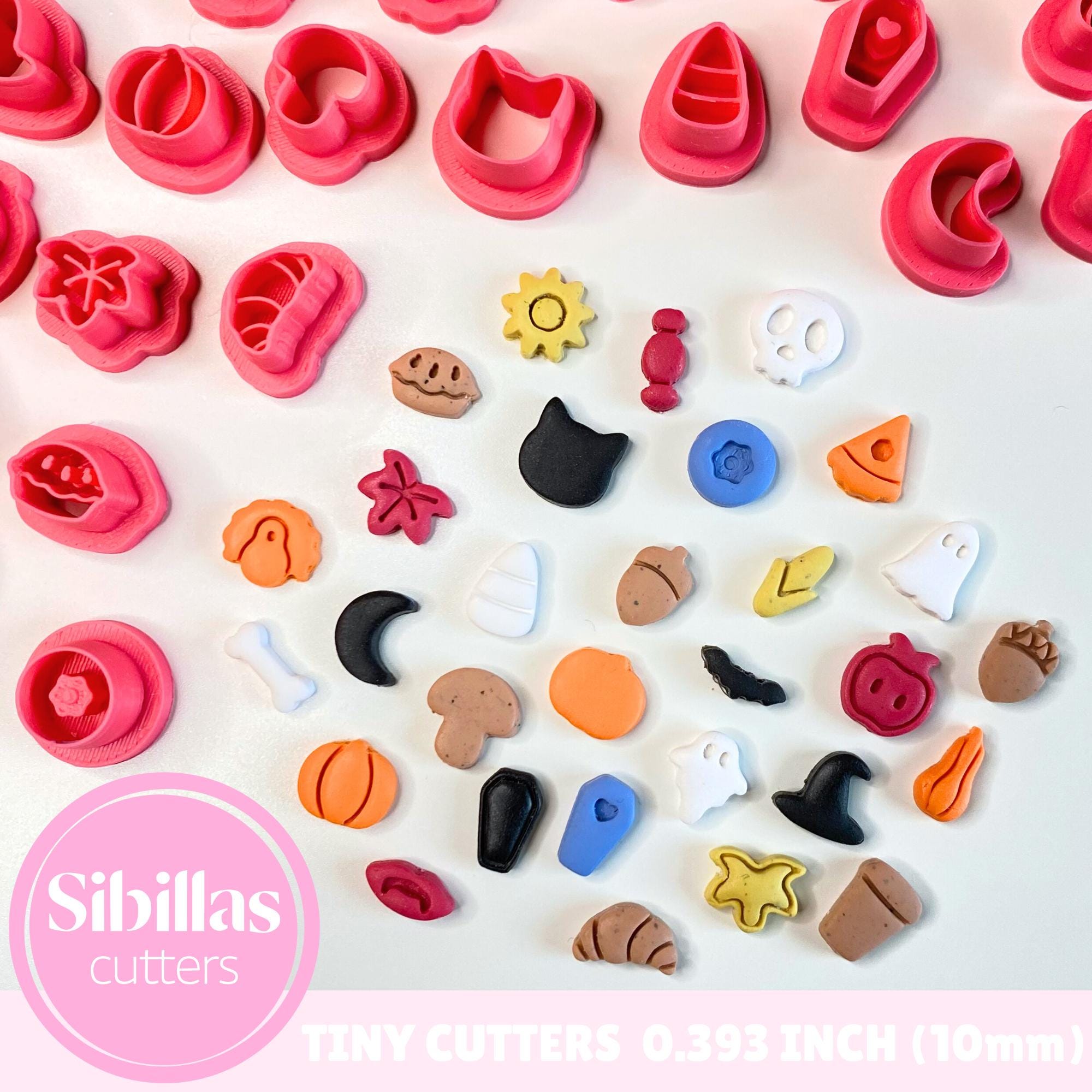 Fall tiny Halloween polymer clay cutters for earrings, charms, and DIY crafts