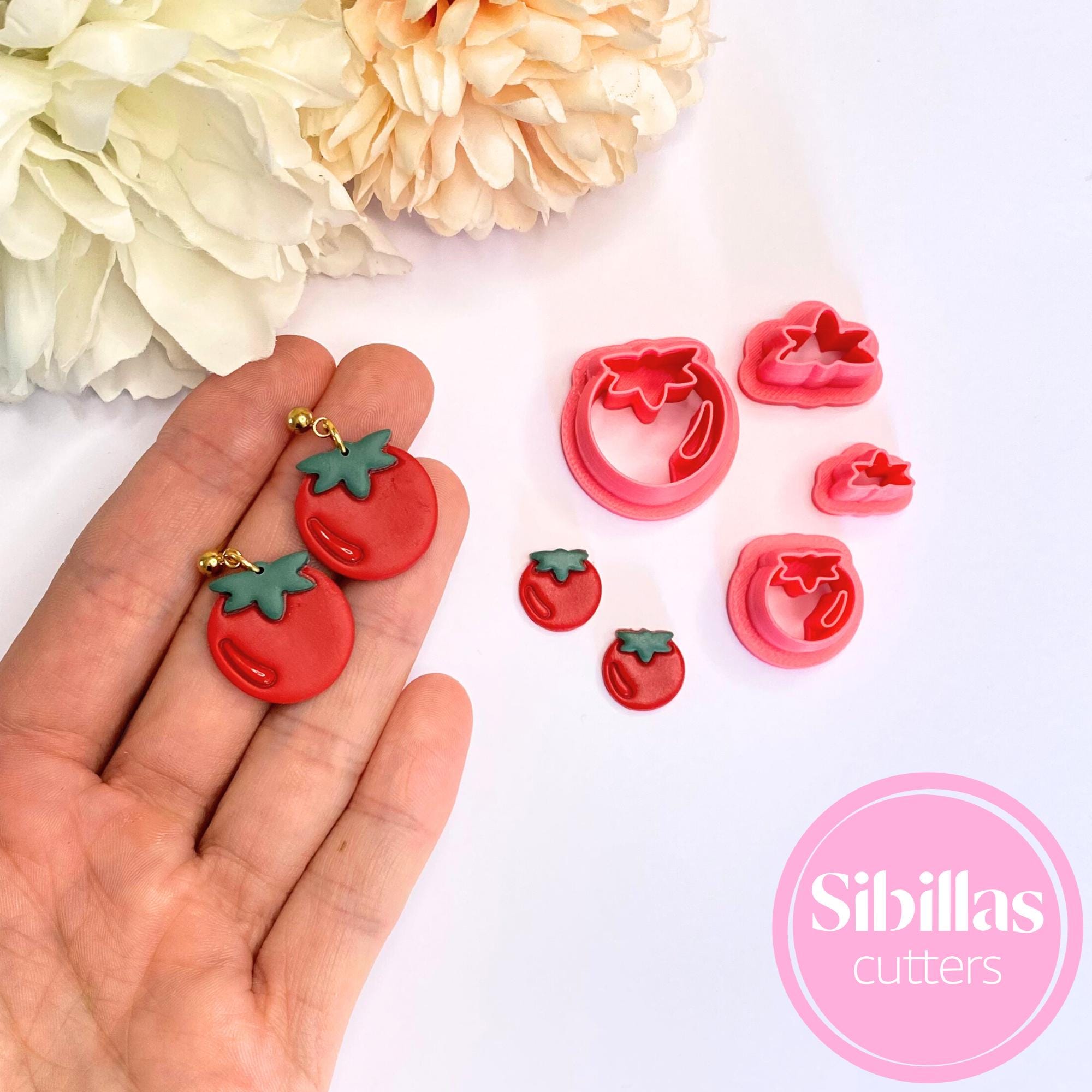 Tomato-shaped clay cutter set for polymer clay jewelry and handmade designs