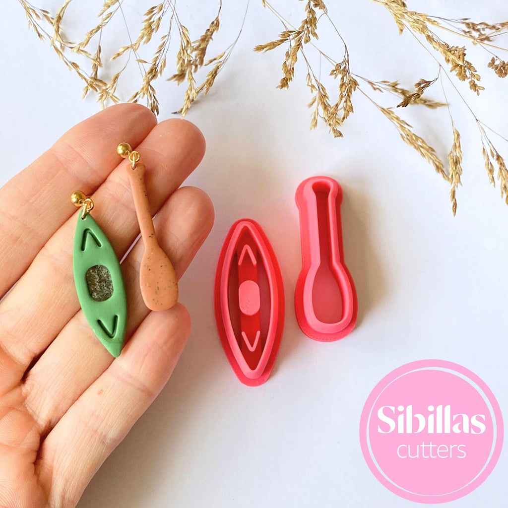 Kayak polymer clay cutter set for boho earrings, charms, and DIY jewelry projects