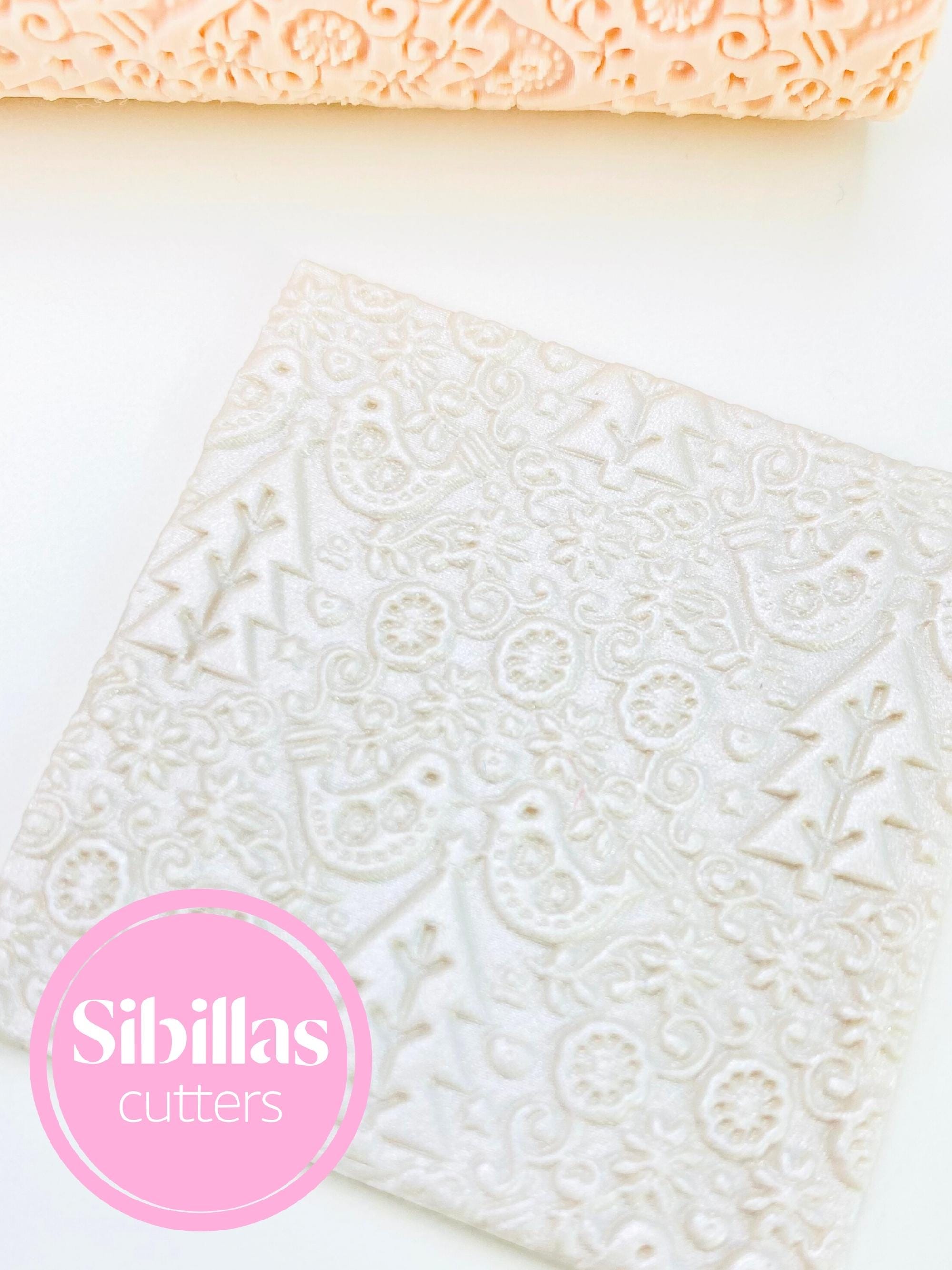 DIY crafting tool: folk Christmas polymer clay texture roller for pottery, ceramics, and crafts